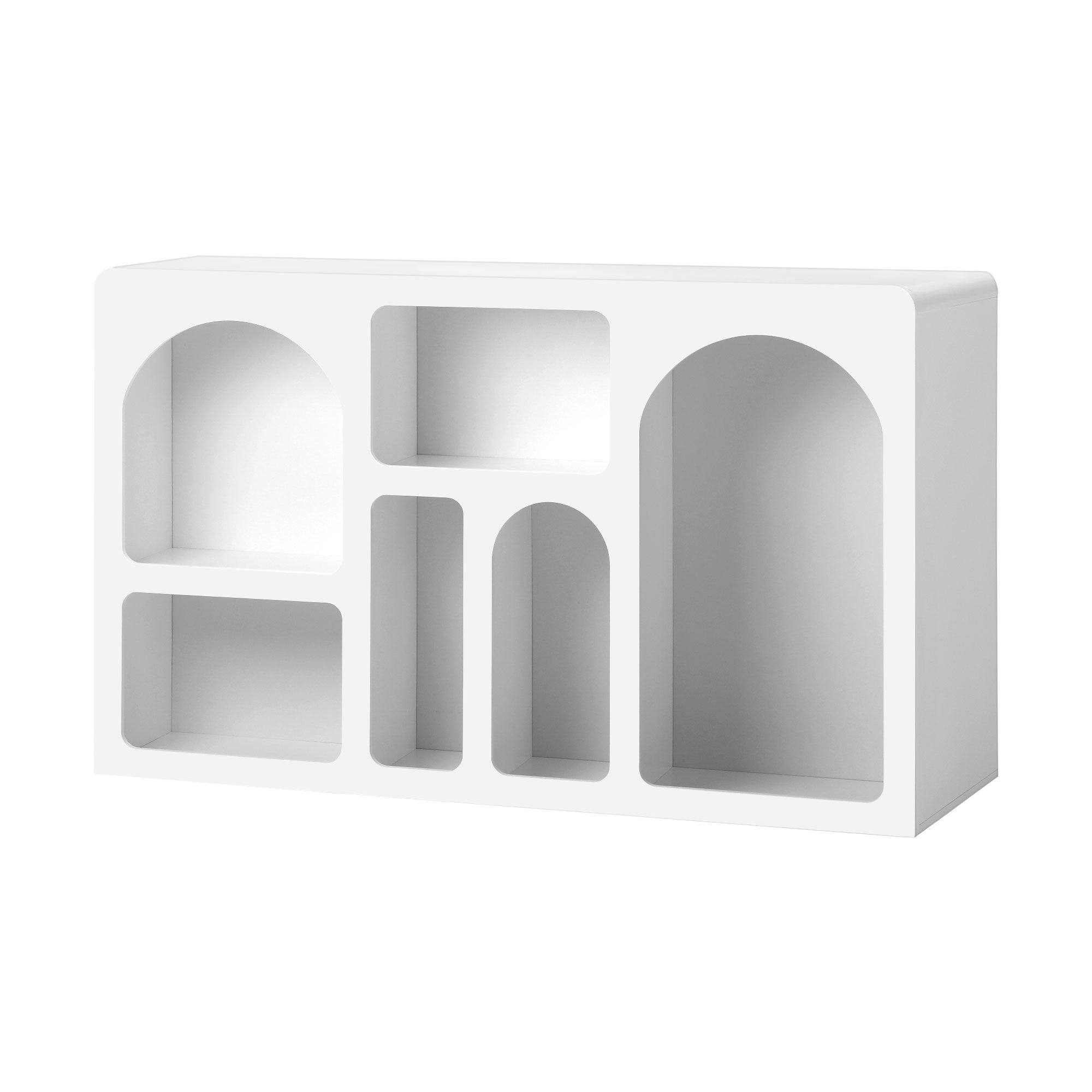 Oikiture Display Shelf Storage Stand Shelves Unit Bookcase Bookshelf Rack White - Sunyee