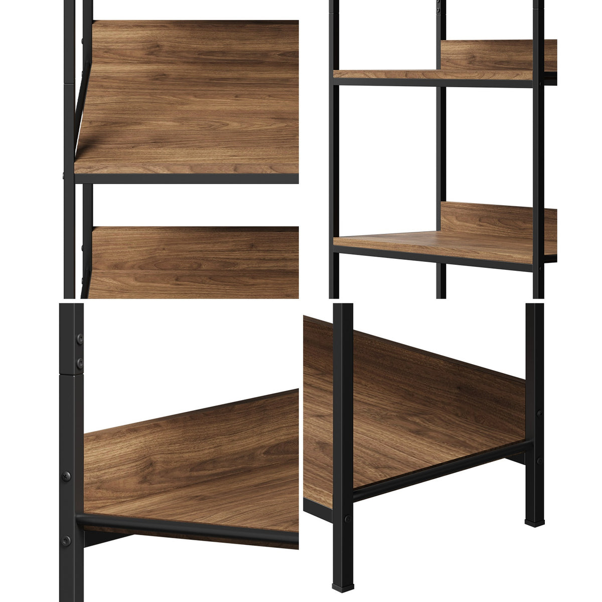 Oikiture Display Shelf 5 Tier Bookshelf Storage Shelves Bookcase Stand Rack - Sunyee