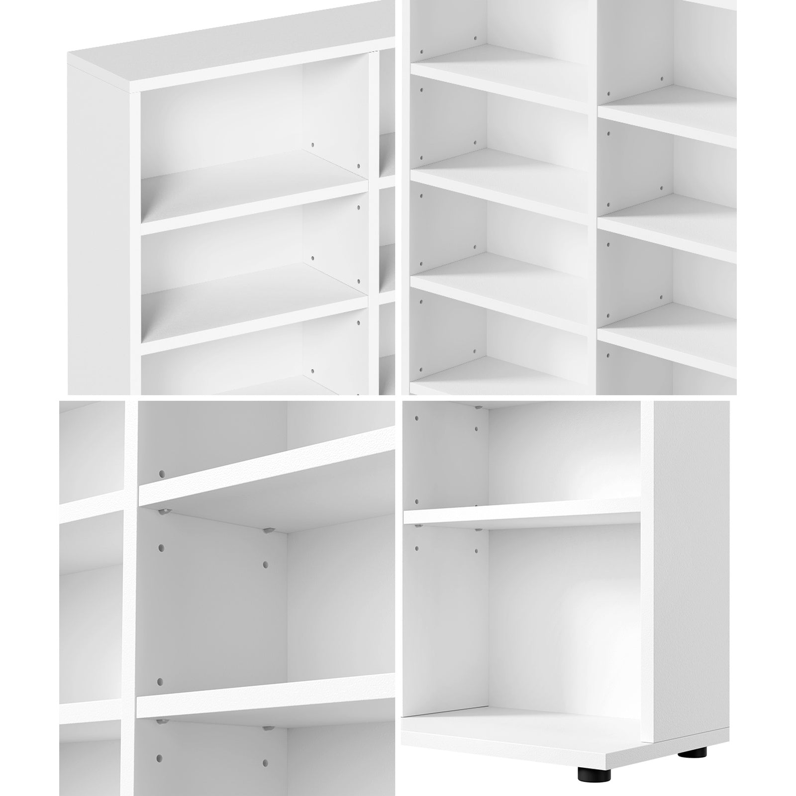 Oikiture Bookshelf Display Shelf Unit Bookcase CD Media Storage Rack White - Sunyee