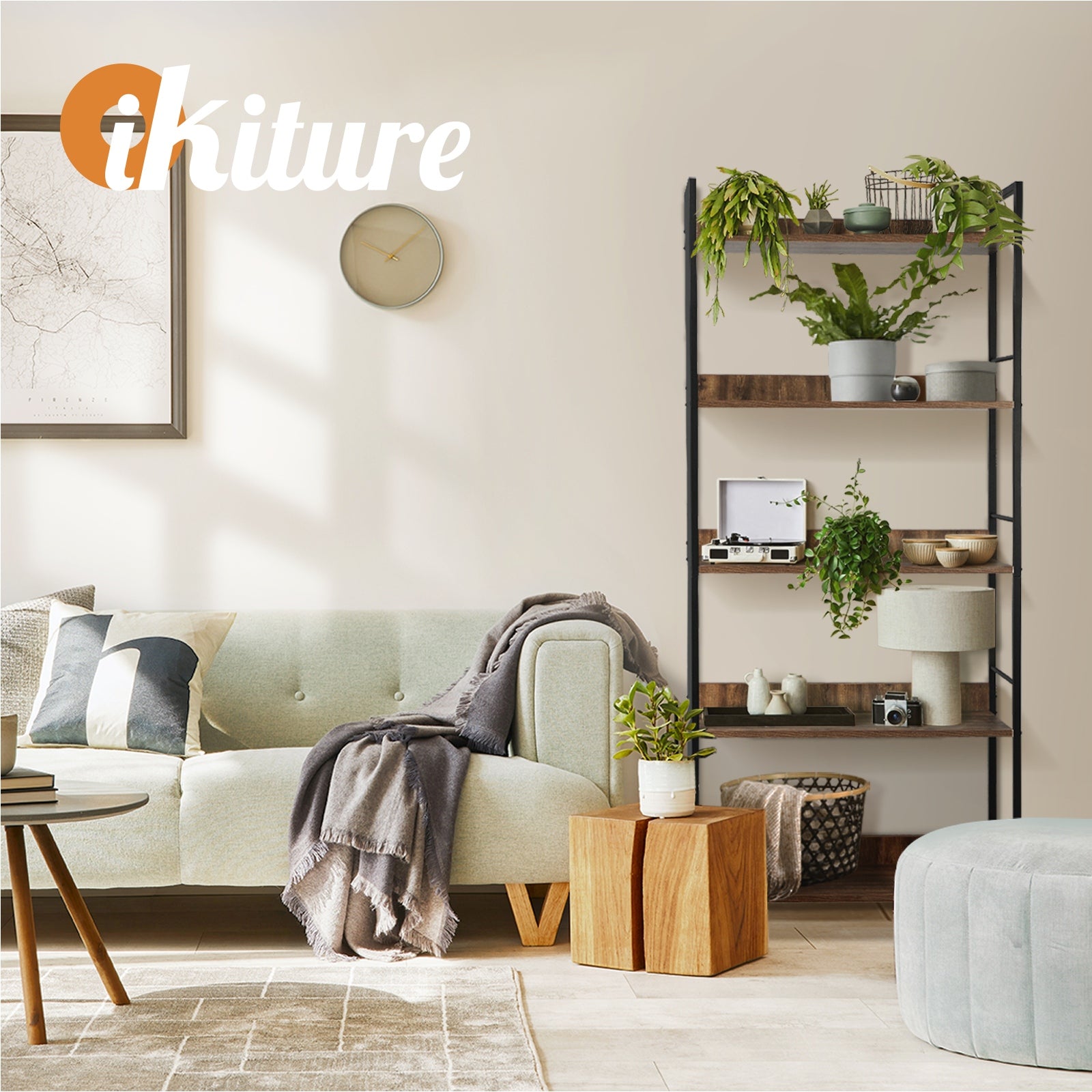 Oikiture Display Shelves Bookshelf Bookcase Shelf Storage Industrial Furniture - Sunyee