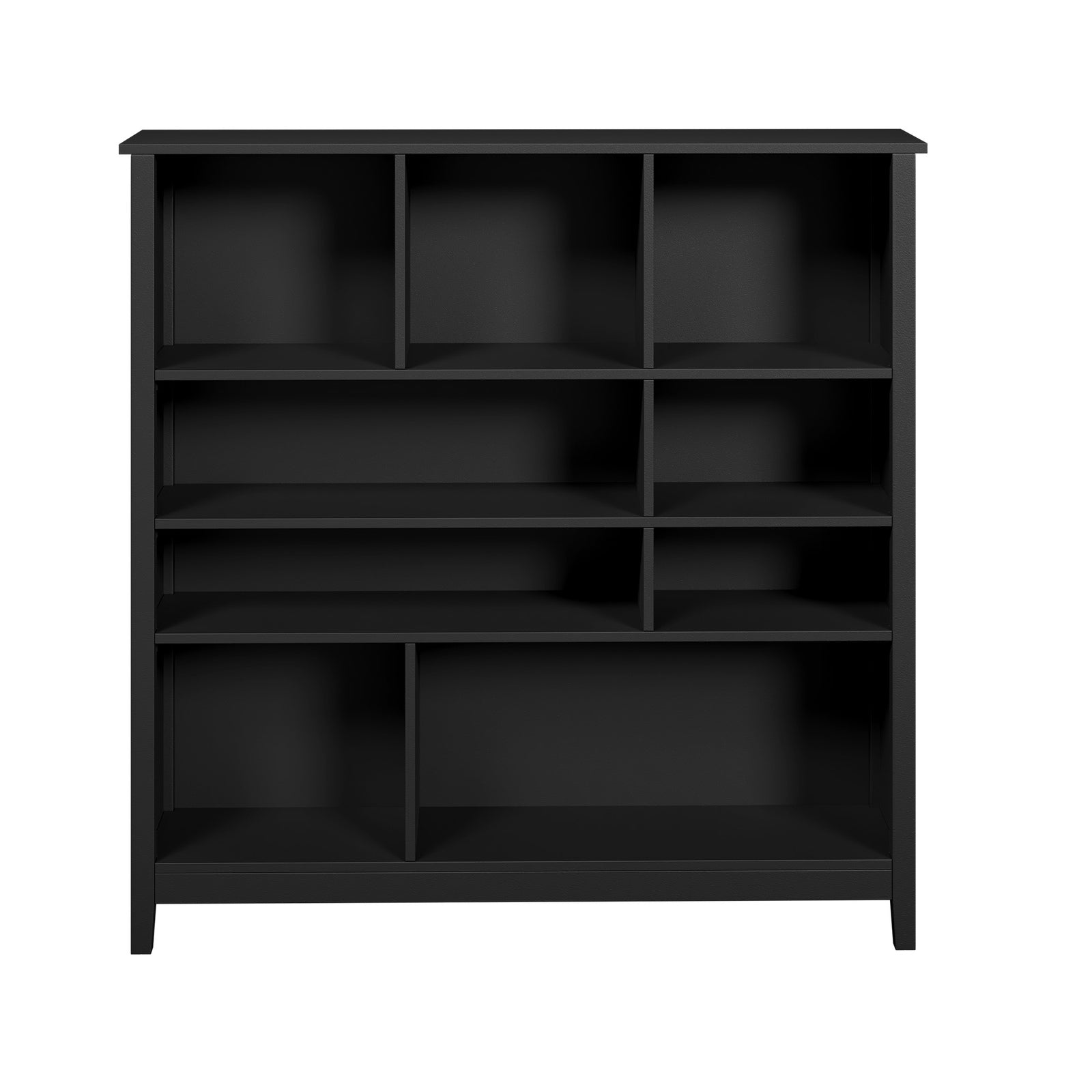 Oikiture Bookshelf Bookcase Display Shelf 4-Tier Storage Cabinet Black - Sunyee