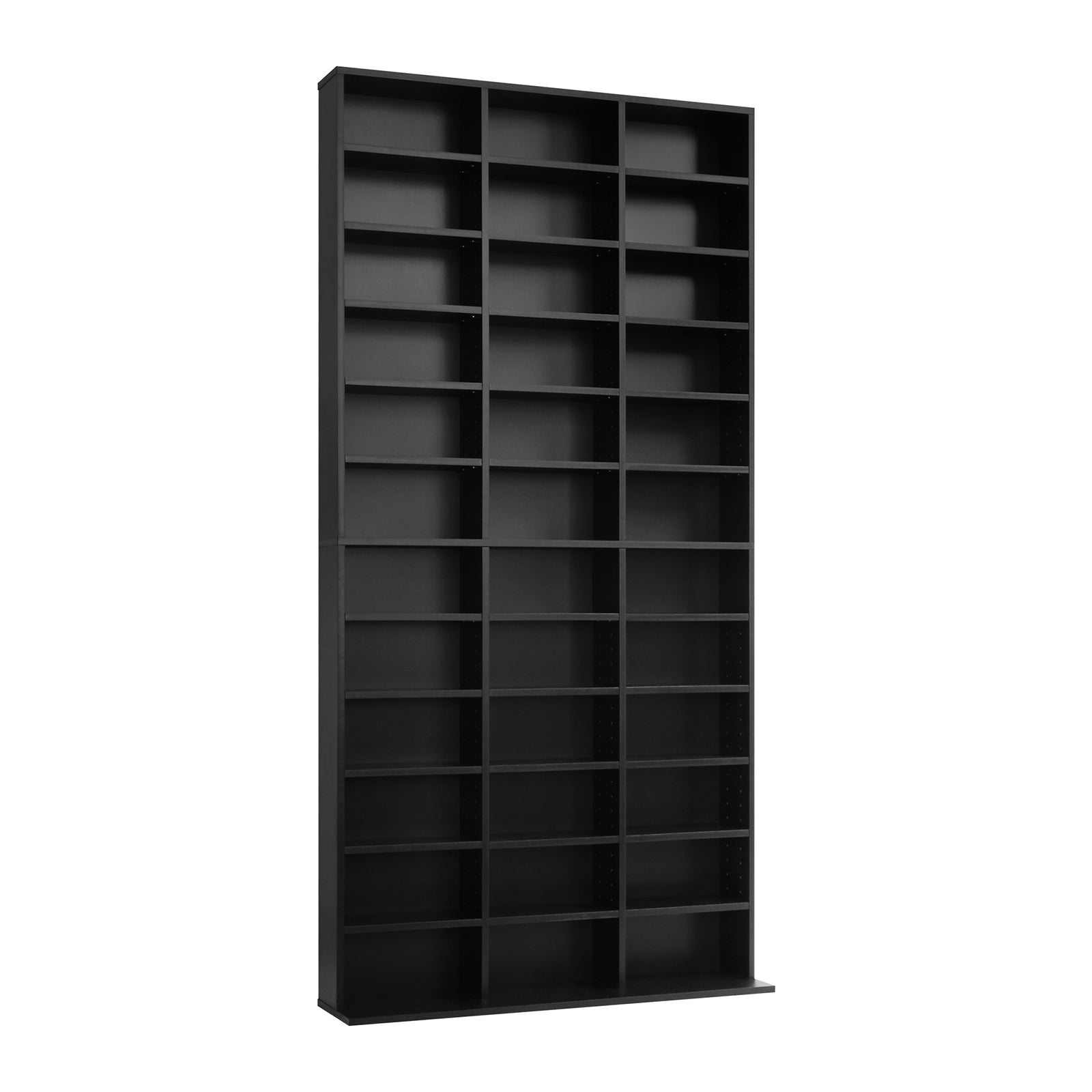 Oikiture Bookshelf Display Shelf Bookcase CD DVD Storage Media Rack Stand Black - Sunyee