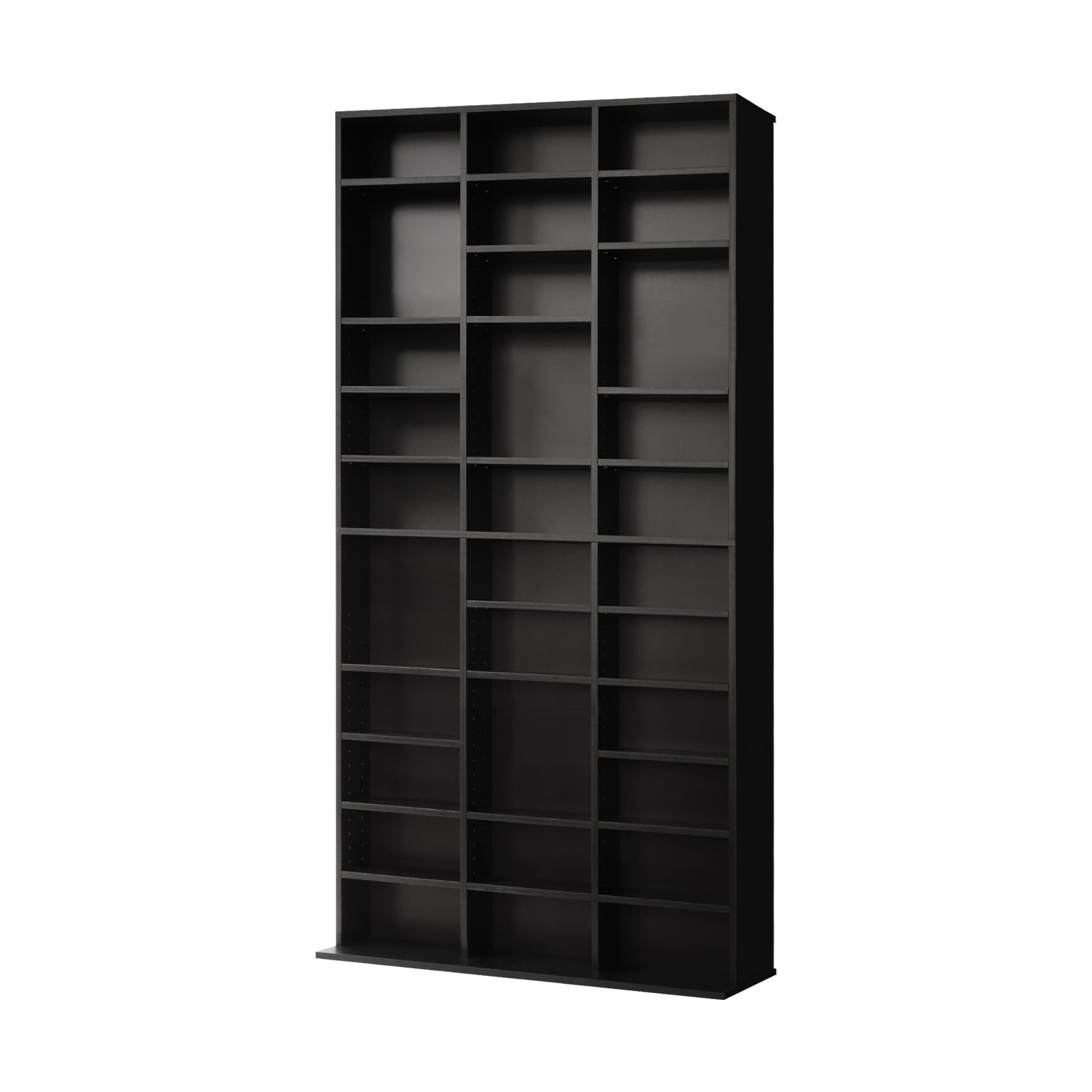 Oikiture Bookshelf Display Shelf Bookcase CD DVD Storage Media Rack Stand Black - Sunyee