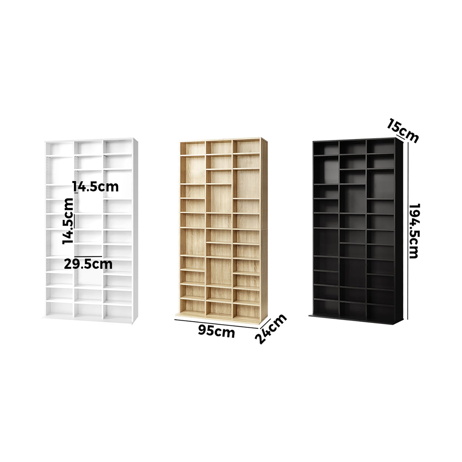 Oikiture Display Shelf Bookshelf CD DVD Storage Media Stand Rack Bookcase - Sunyee