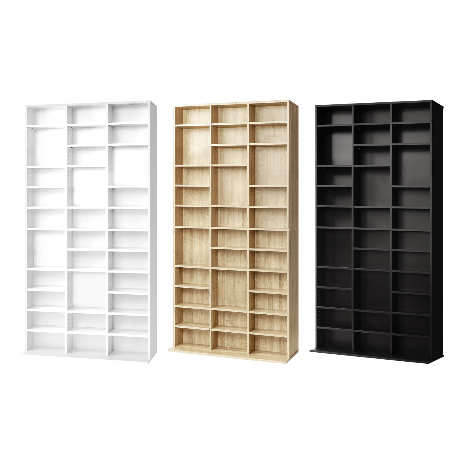 Oikiture Display Shelf Bookshelf CD DVD Storage Media Stand Rack Bookcase - Sunyee