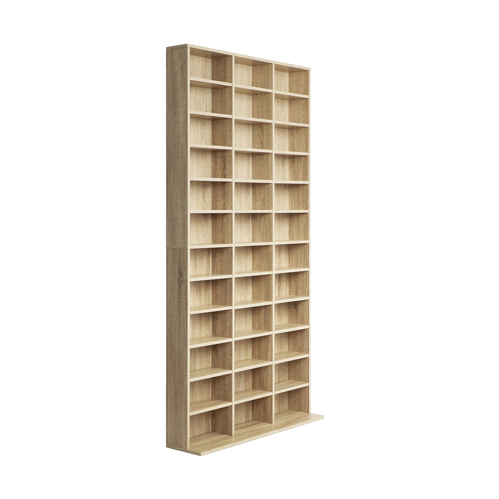 Oikiture Display Shelf Bookshelf Bookcase CD DVD Storage Media Stand Rack Oak - Sunyee