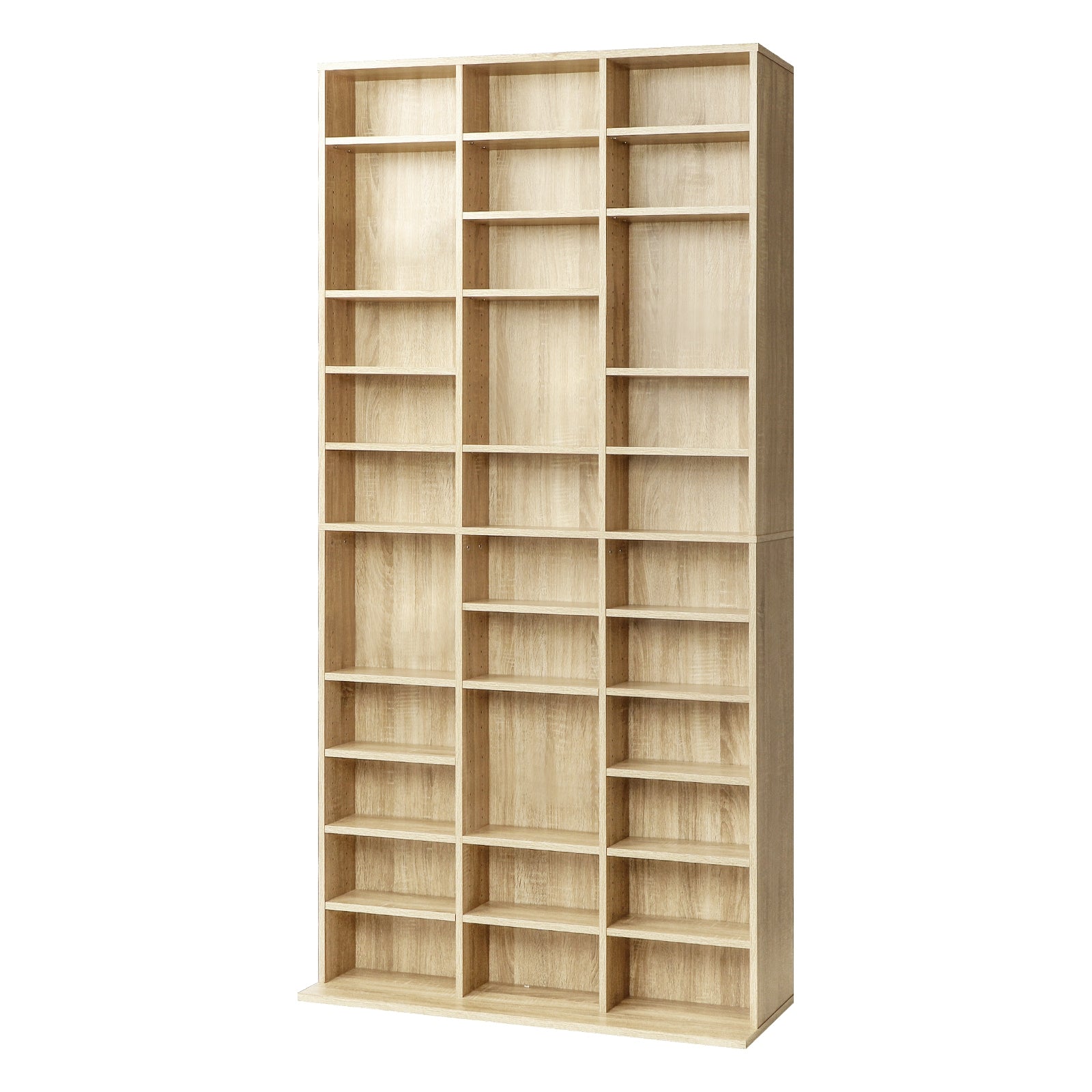Oikiture Display Shelf Bookshelf Bookcase CD DVD Storage Media Stand Rack Oak - Sunyee