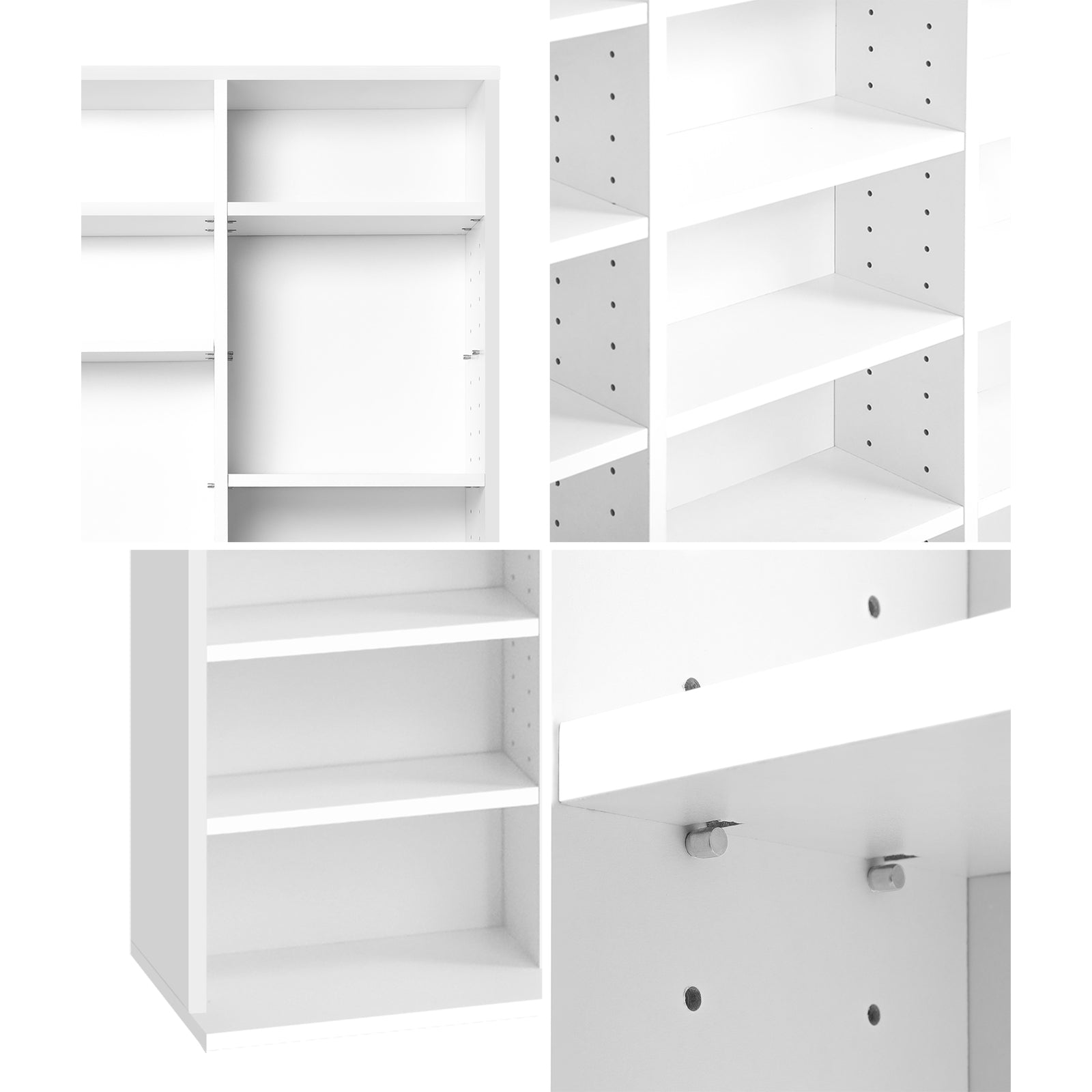 Oikiture Bookshelf Display Shelf Bookcase CD DVD Storage Media Stand Rack White - Sunyee