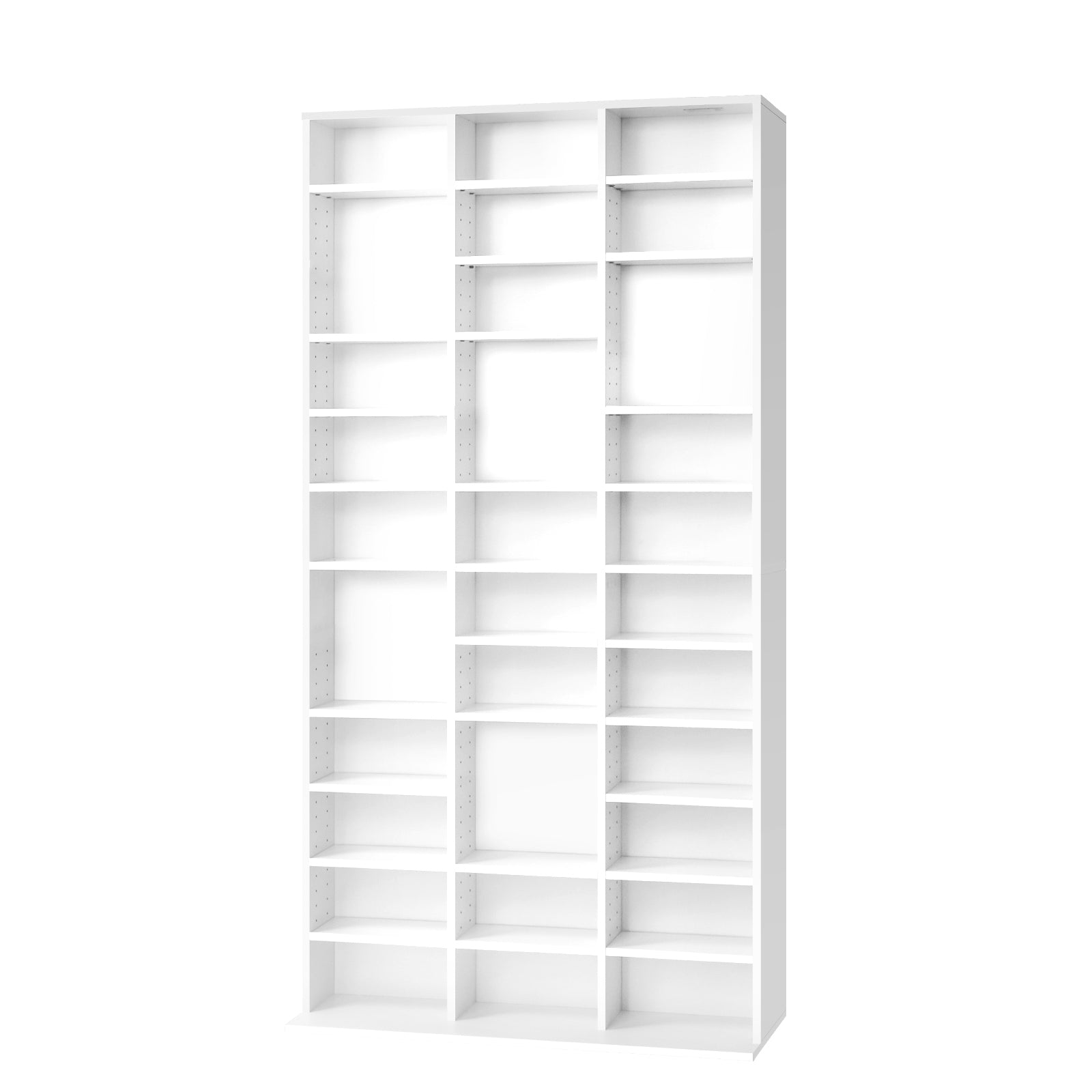 Oikiture Bookshelf Display Shelf Bookcase CD DVD Storage Media Stand Rack White - Sunyee