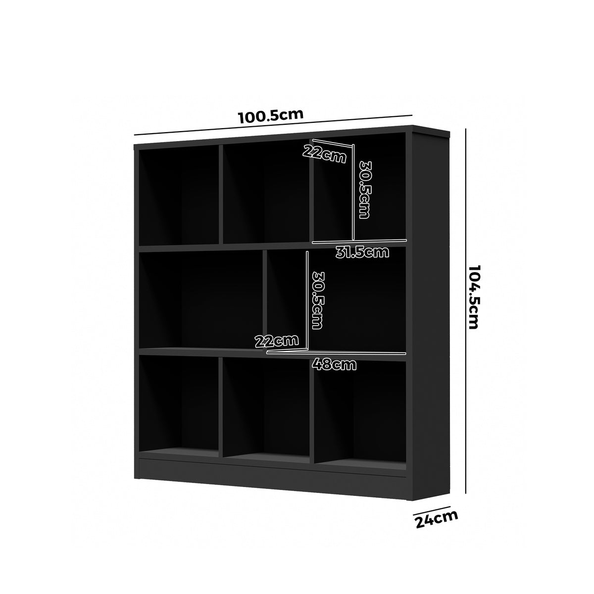 Oikiture Bookshelf Bookcase Display Shelves Unit Storage Organizer Stand Black - Sunyee