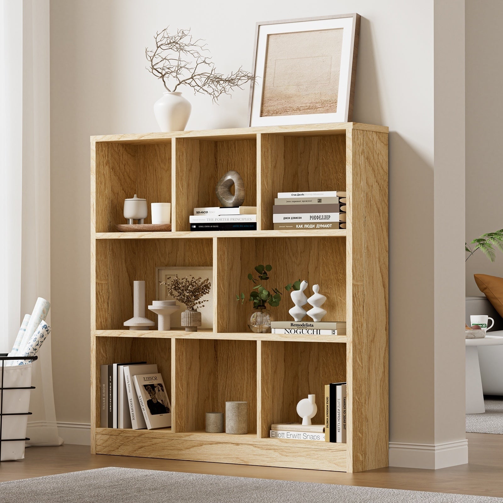 Oikiture Bookshelf Display shelves Unit Bookcase Book Cube Storage Stand Rack - Sunyee