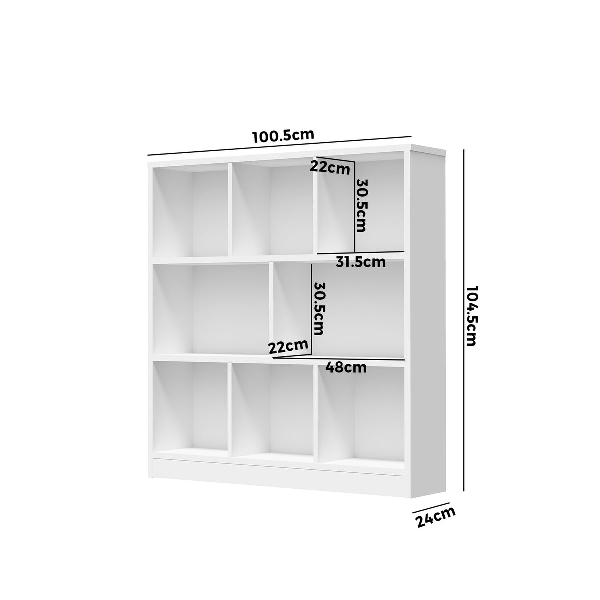 Oikiture Bookshelf Bookcase Display Shelves Unit Storage Organizer Stand White - Sunyee