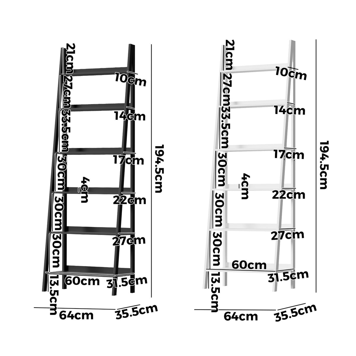 Oikiture Corner Ladder Shelf 6 Tier Bookcase Display Storage Plant Stand Rack - Sunyee