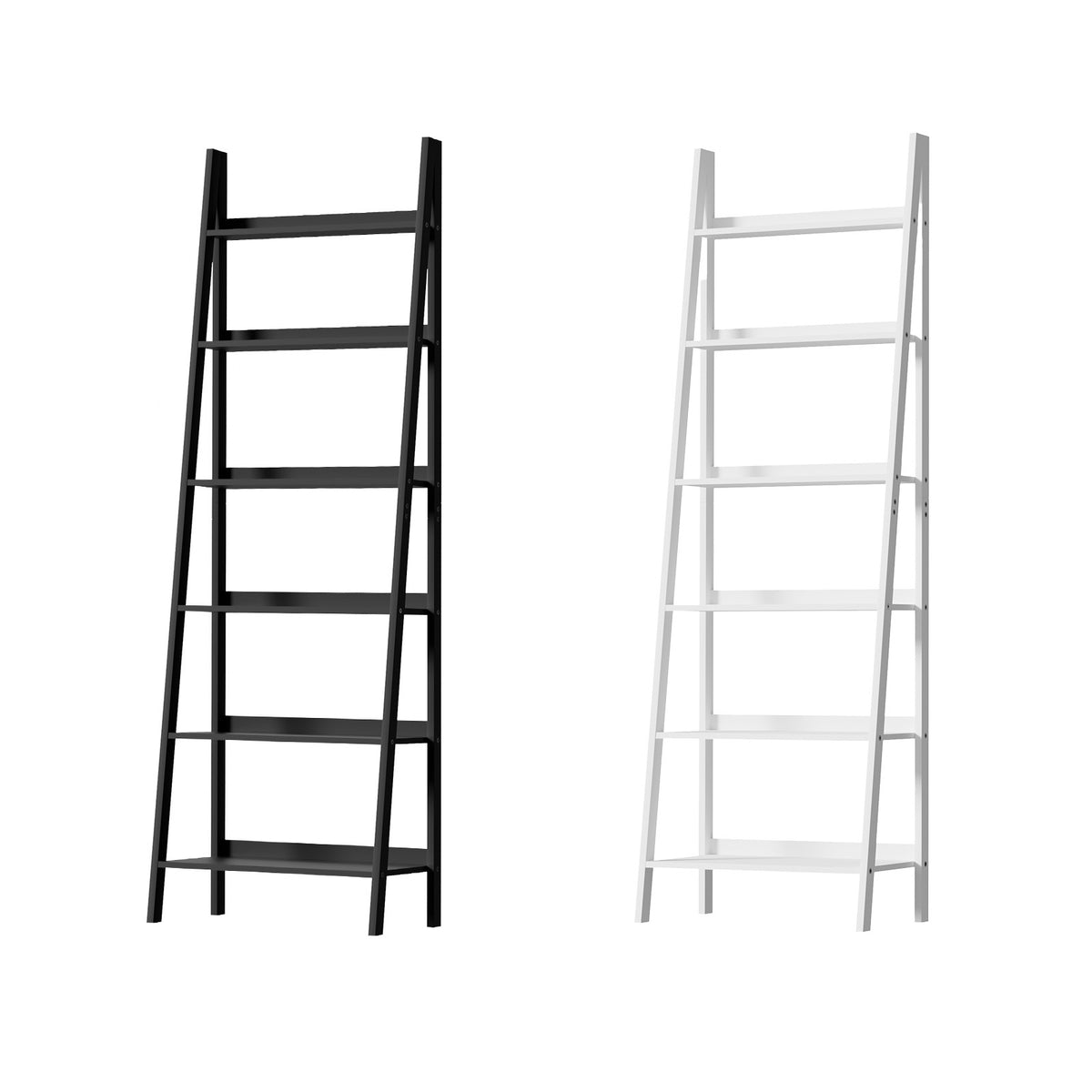 Oikiture Corner Ladder Shelf 6 Tier Bookcase Display Storage Plant Stand Rack - Sunyee