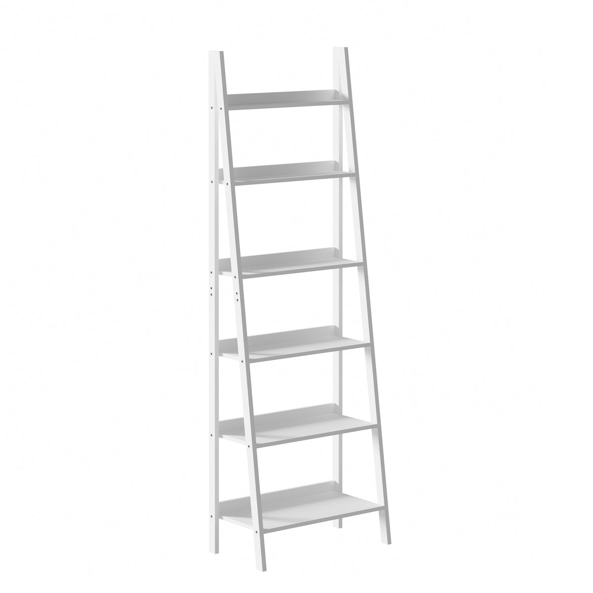 Oikiture Bookshelf 6 Tier Corner Ladder Shelf Home Storage Display Rack White - Sunyee