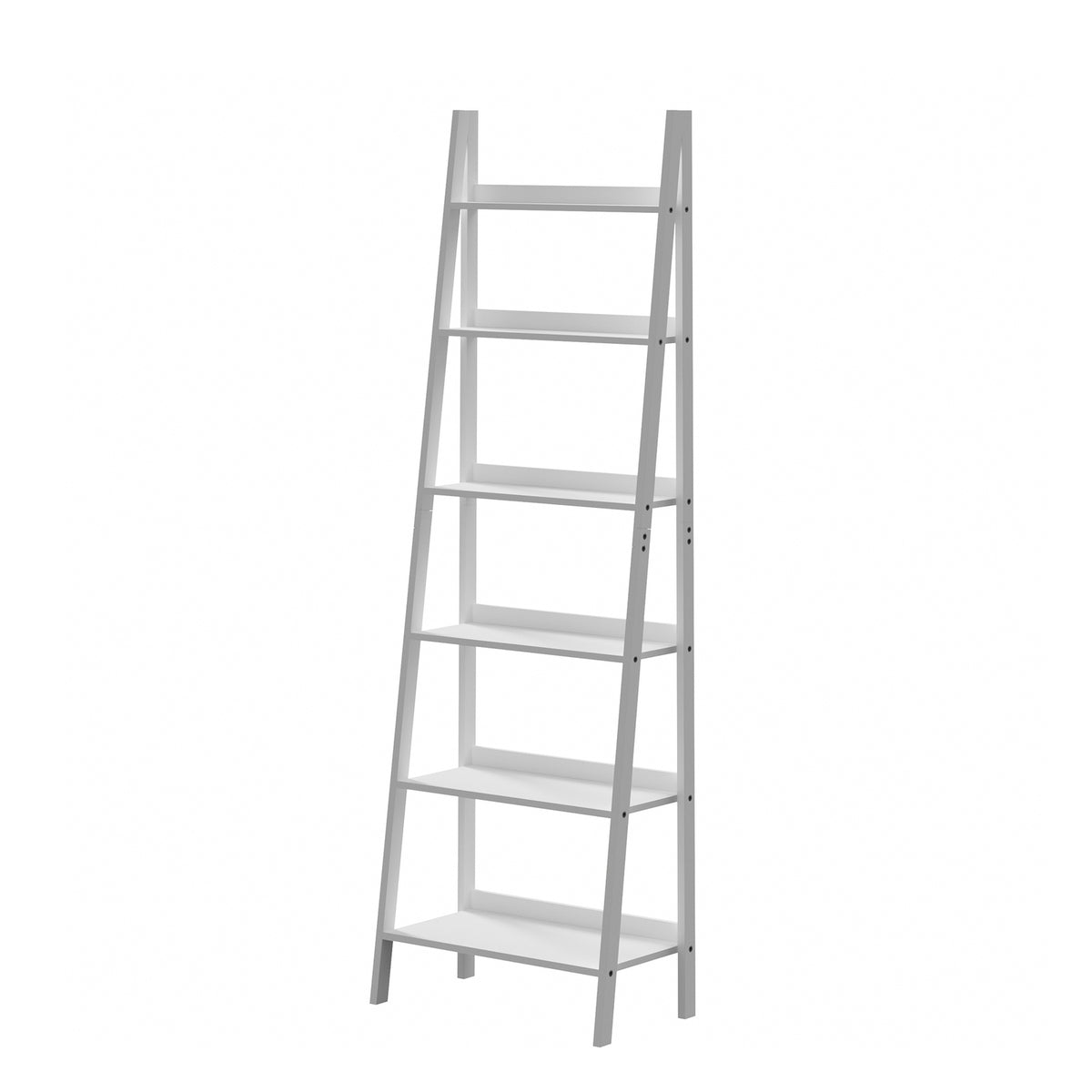 Oikiture Bookshelf 6 Tier Corner Ladder Shelf Home Storage Display Rack White - Sunyee