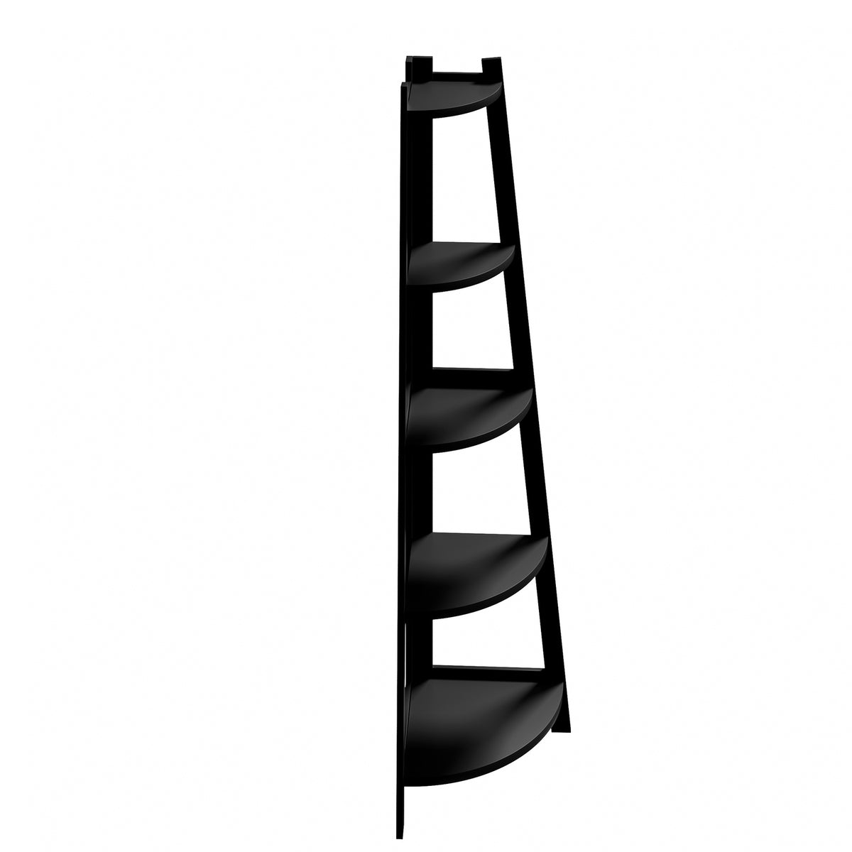 Oikiture Corner Ladder Shelf 5 Tier Home Storage Display Stand Bookshelf Black - Sunyee