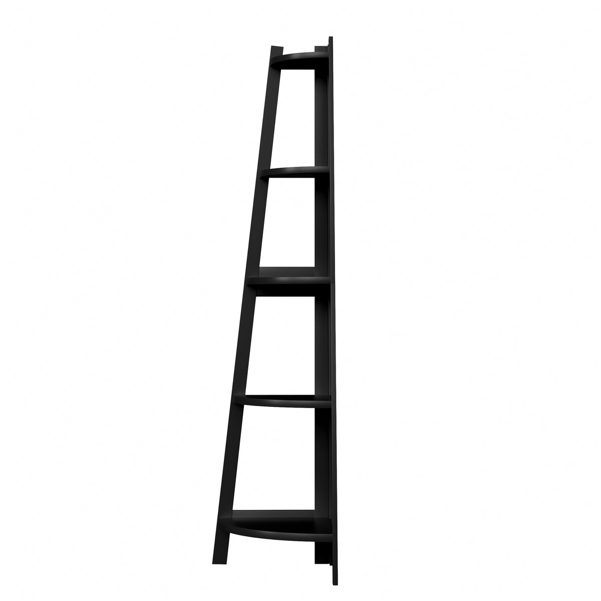Oikiture Corner Ladder Shelf 5 Tier Home Storage Display Stand Bookshelf Black - Sunyee
