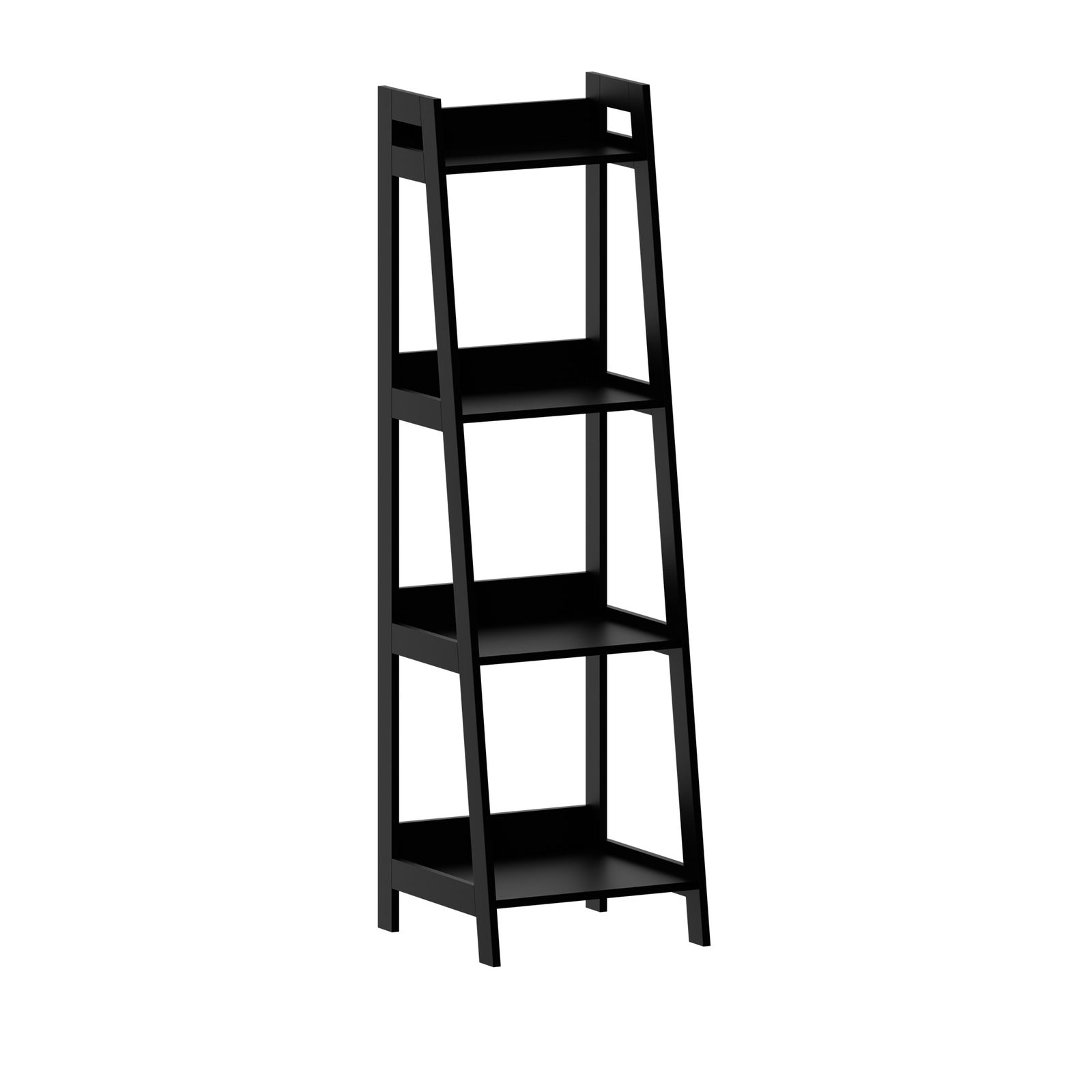 Oikiture Bookshelf 4 Tier Corner Ladder Shelf Home Storage Display Rack Black - Sunyee