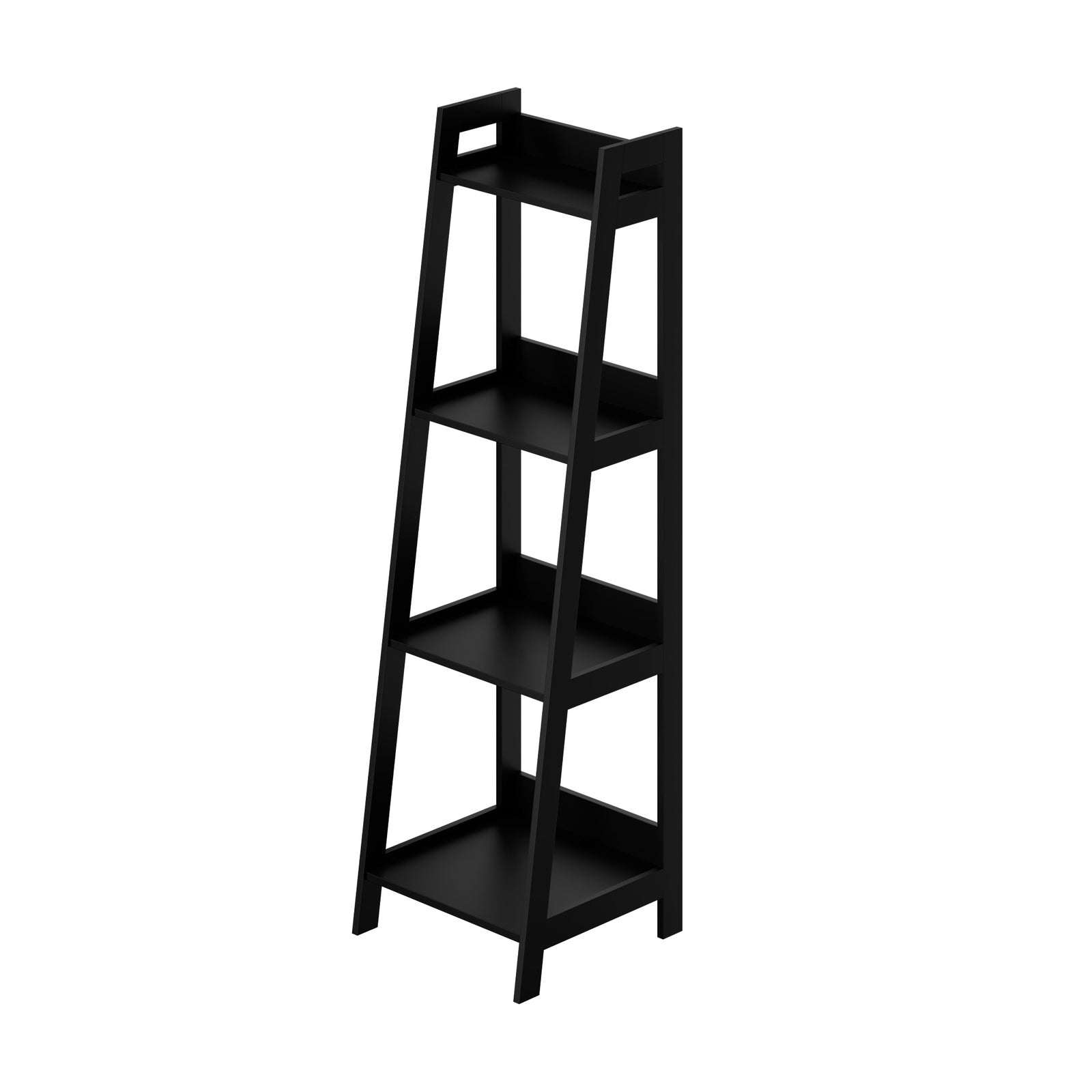 Oikiture Bookshelf 4 Tier Corner Ladder Shelf Home Storage Display Rack Black - Sunyee