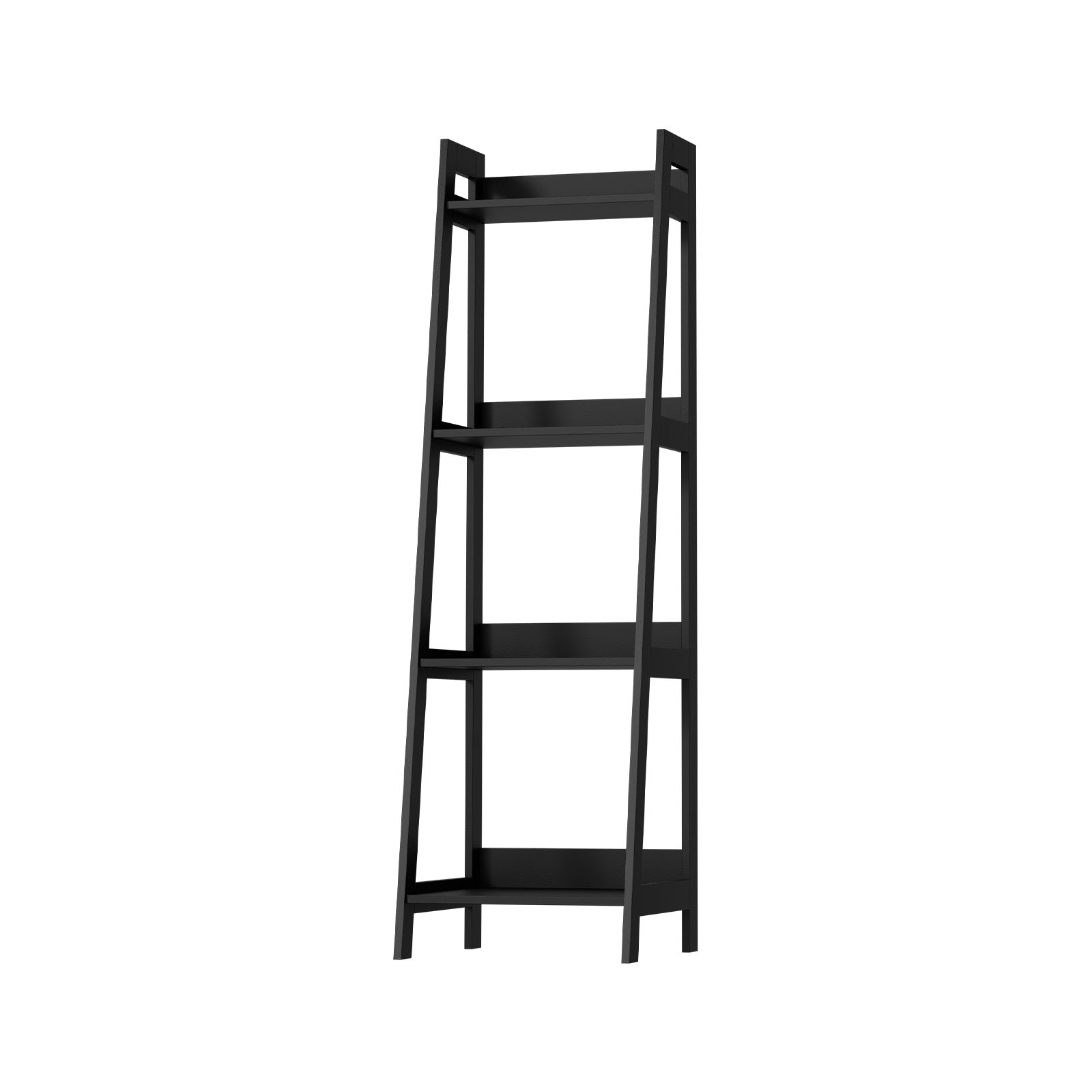 Oikiture Bookshelf 4 Tier Corner Ladder Shelf Home Storage Display Rack Black - Sunyee