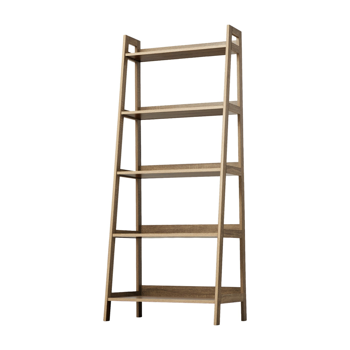 Oikiture Bookshelf 5 Tier Corner Ladder Shelf Home Storage Display Rack