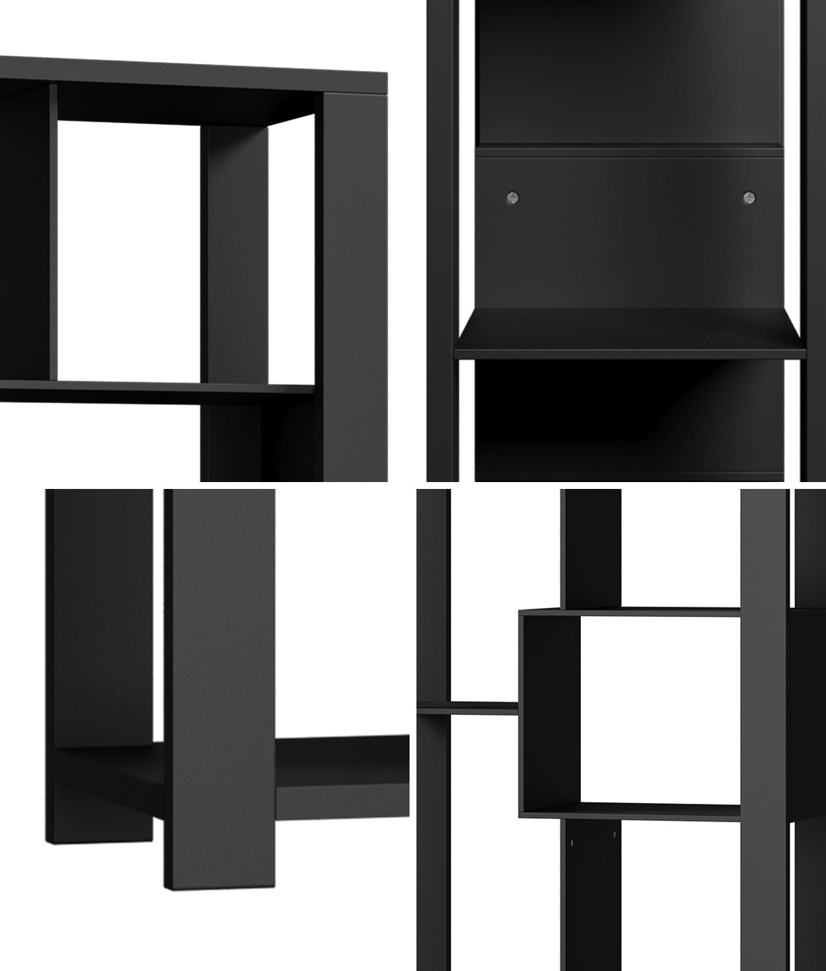 Oikiture Bookshelf Display Shelf Storage Cabinet Stand Organiser Bookcase Black - Sunyee