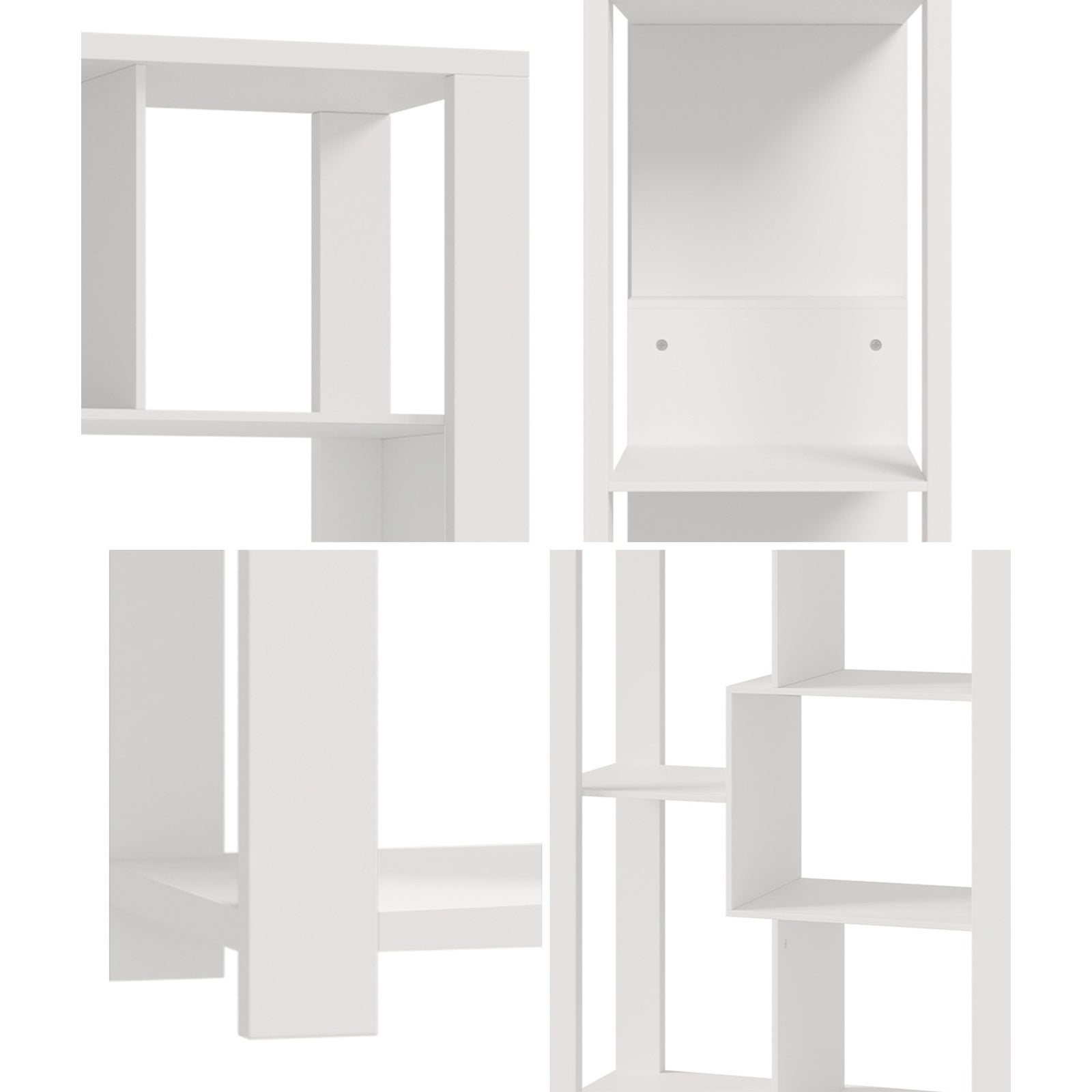 Oikiture Bookshelf Display Shelf Storage Cabinet Stand Organiser Bookcase White - Sunyee