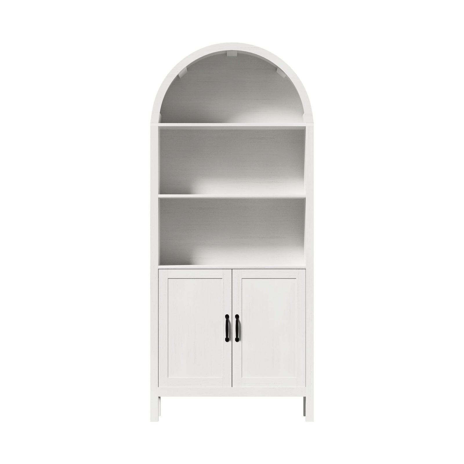 Oikiture Arched Bookshelf Display Shelf Bookcase Bookshelves Storage White - Sunyee