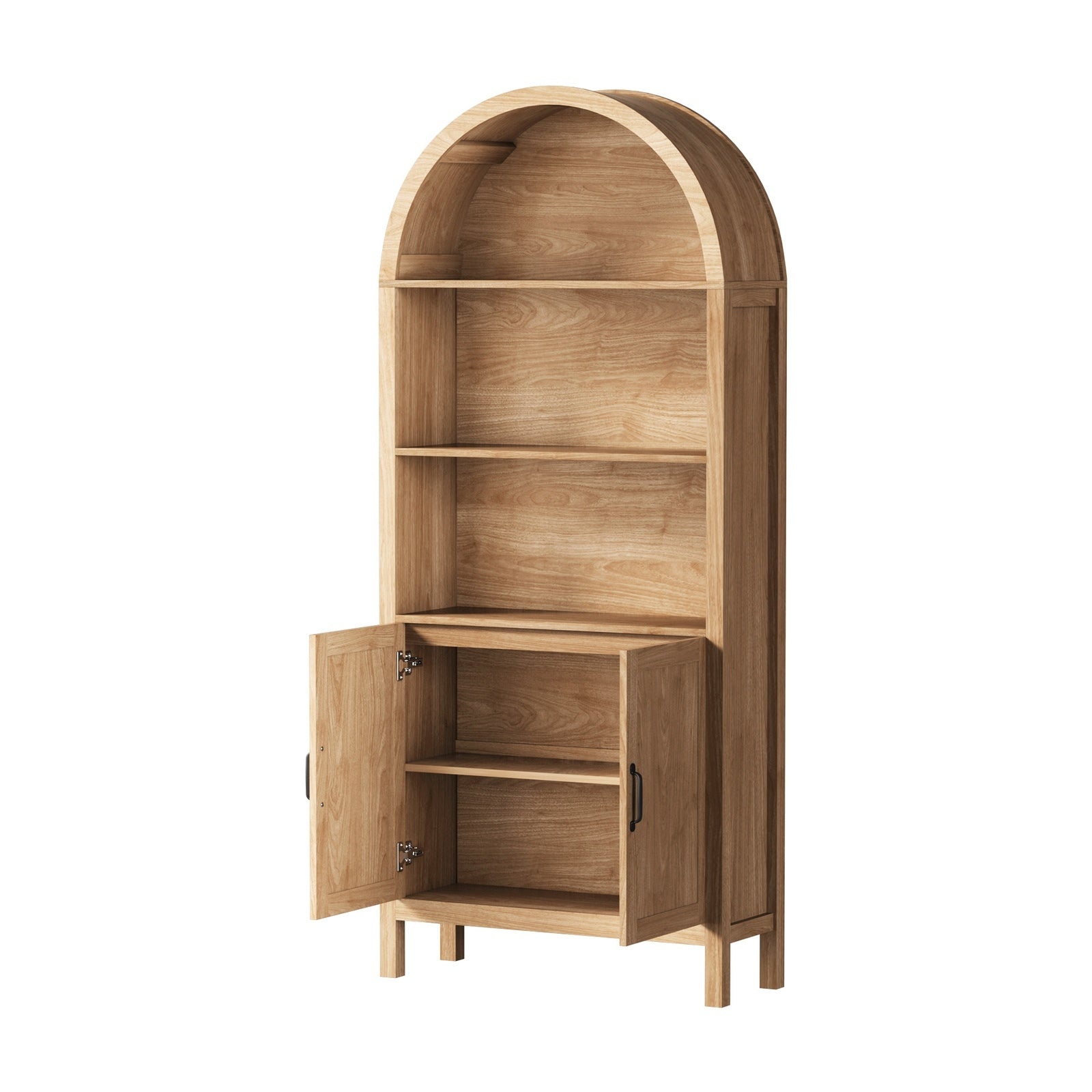 Oikiture Arched Bookshelf Display Shelf Bookcase Bookshelves Storage - Sunyee