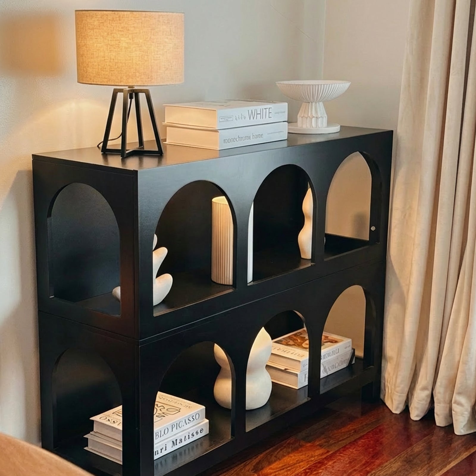 Oikiture Display Shelf Storage Stand Shelving Unit Bookcase Bookshelf Black