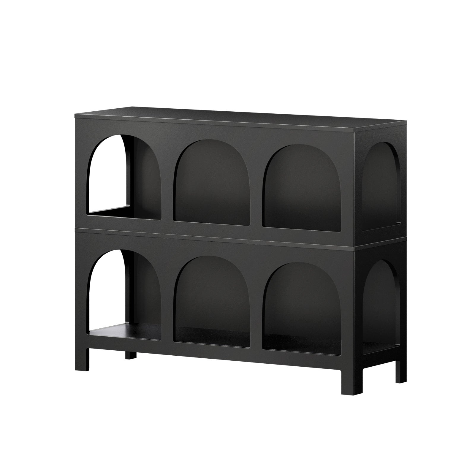 Oikiture Display Shelf Storage Stand Shelving Unit Bookcase Bookshelf Black