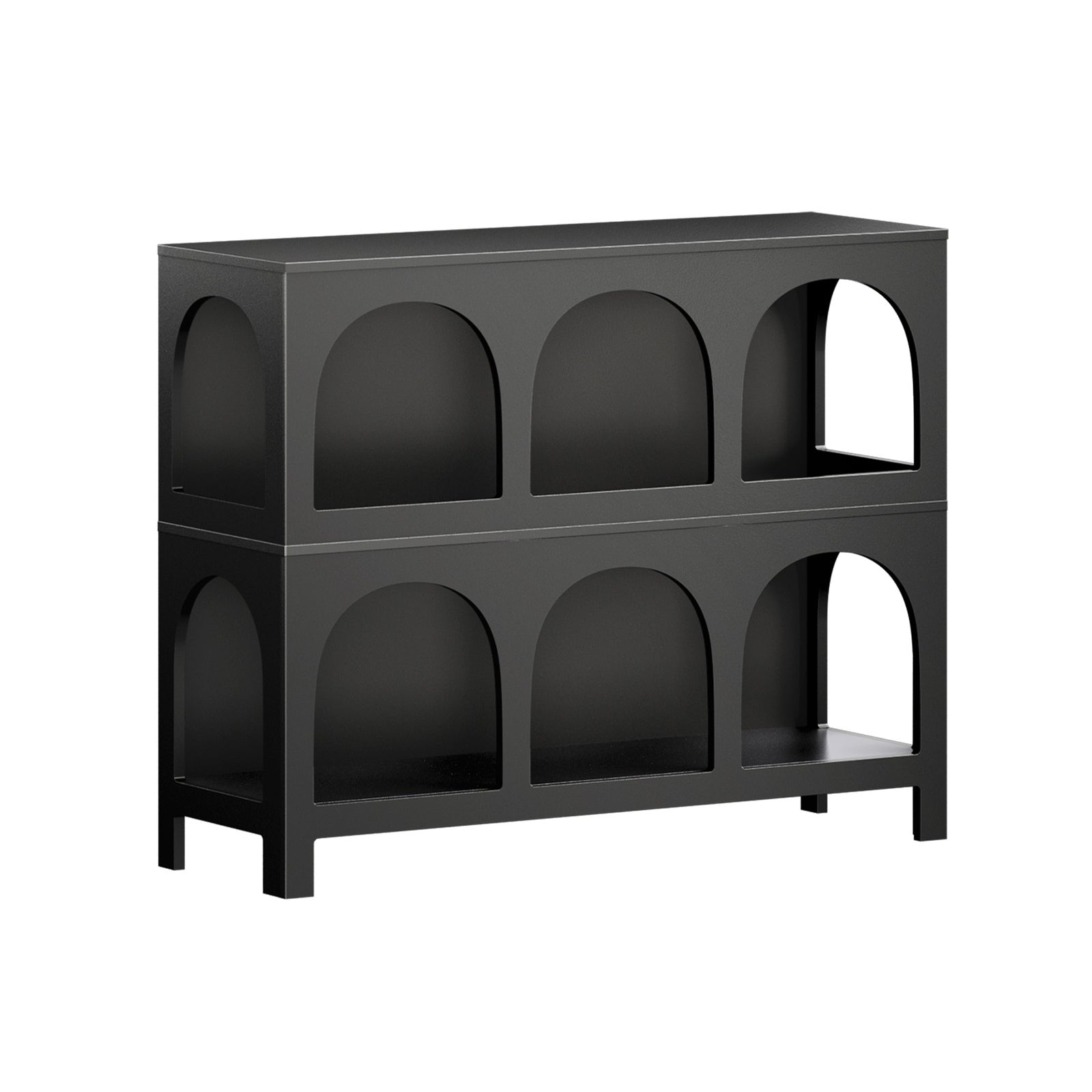 Oikiture Display Shelf Storage Stand Shelving Unit Bookcase Bookshelf Black