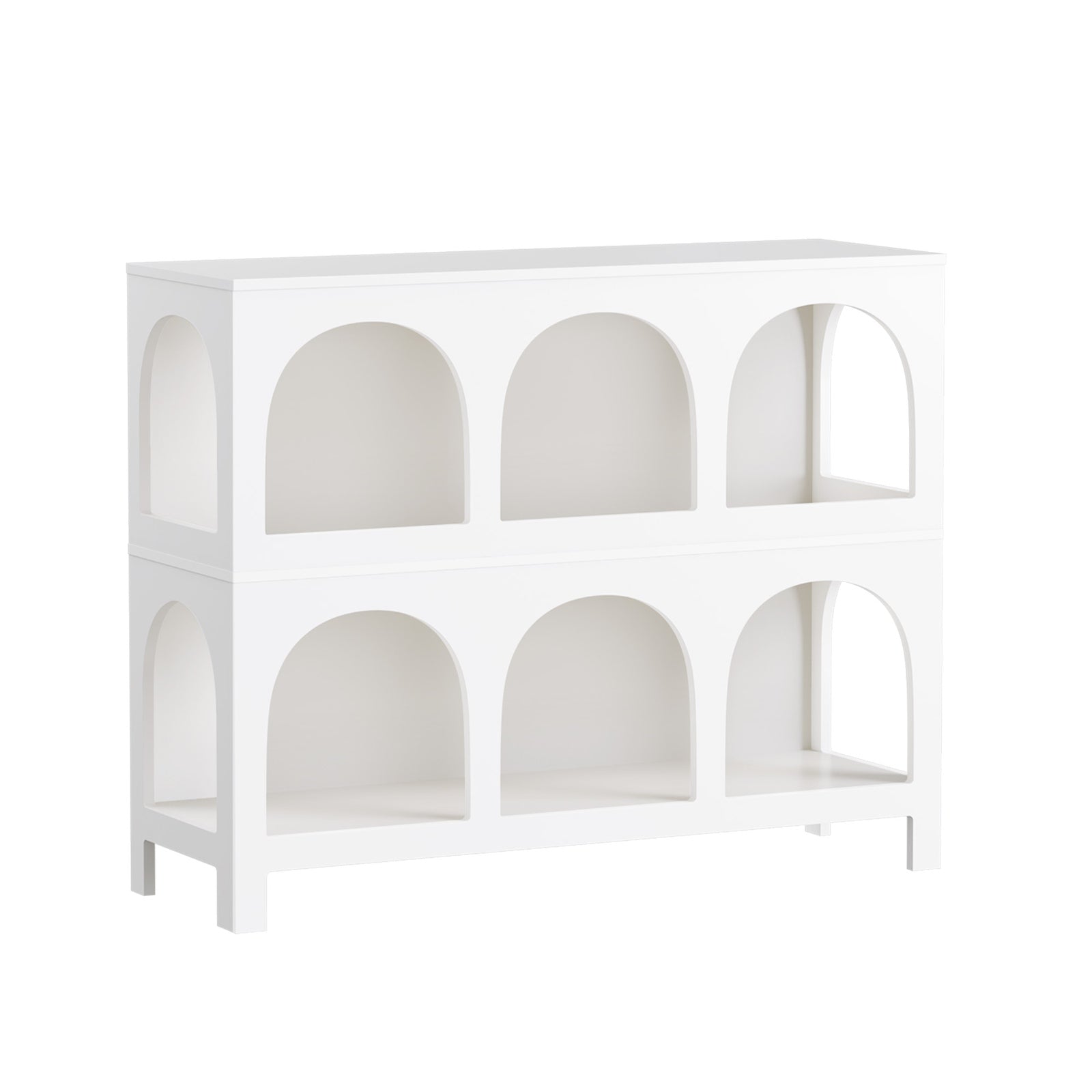Oikiture Display Shelf Storage Stand Shelving Unit Bookcase Bookshelf White - Sunyee