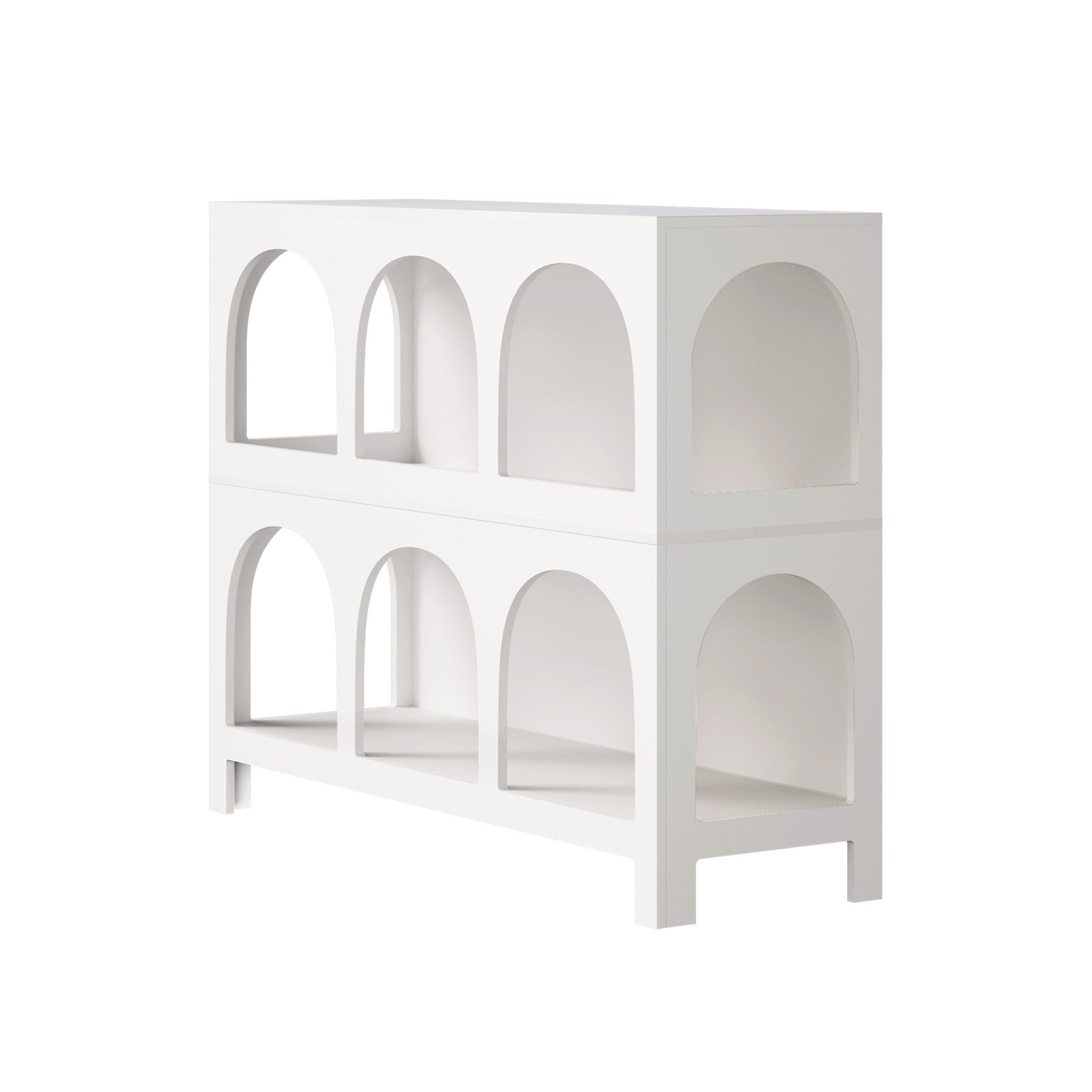 Oikiture Display Shelf Storage Stand Shelving Unit Bookcase Bookshelf White - Sunyee