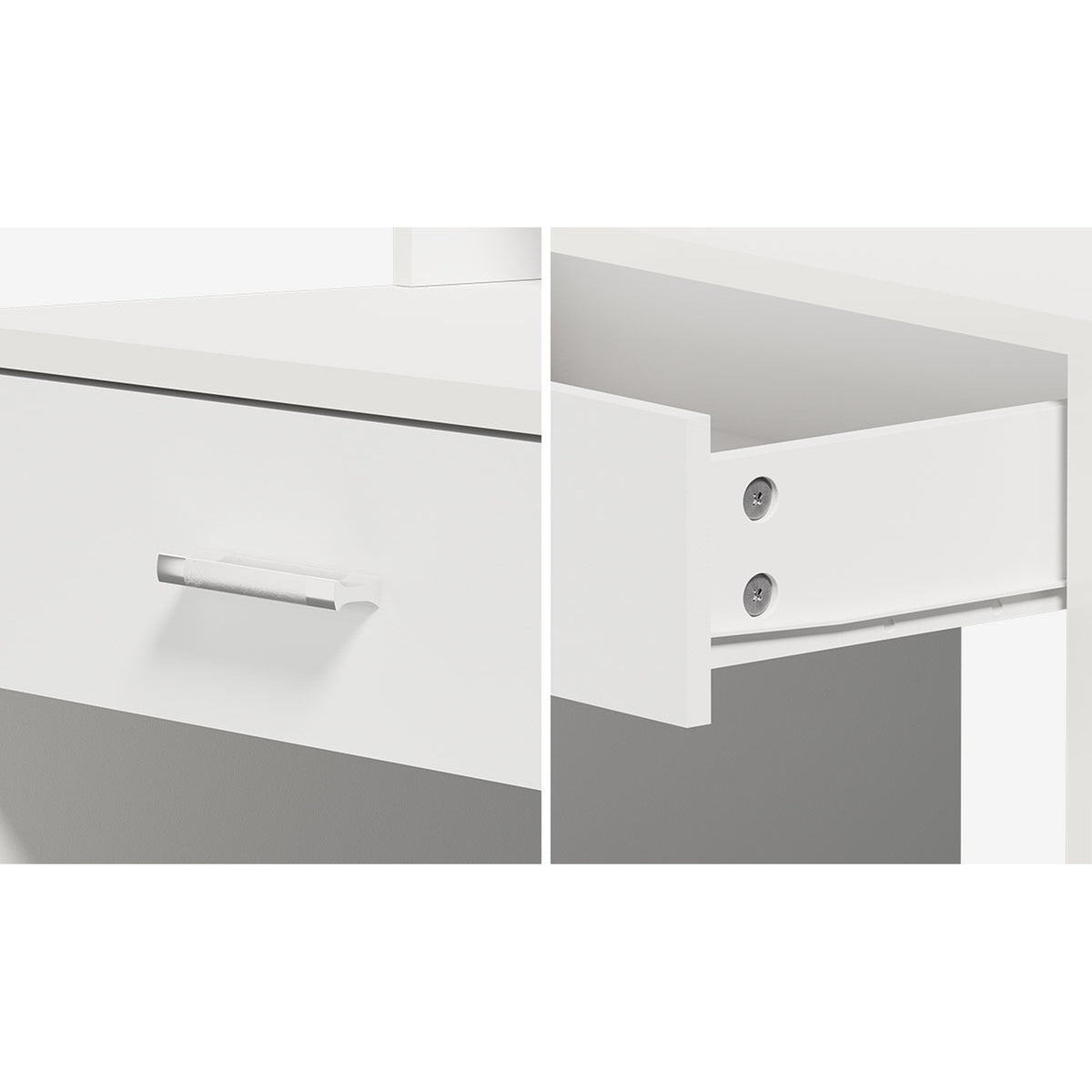 Oikiture Small Dressing Table Set LED Lights Makeup Mirror Vanity Desk White