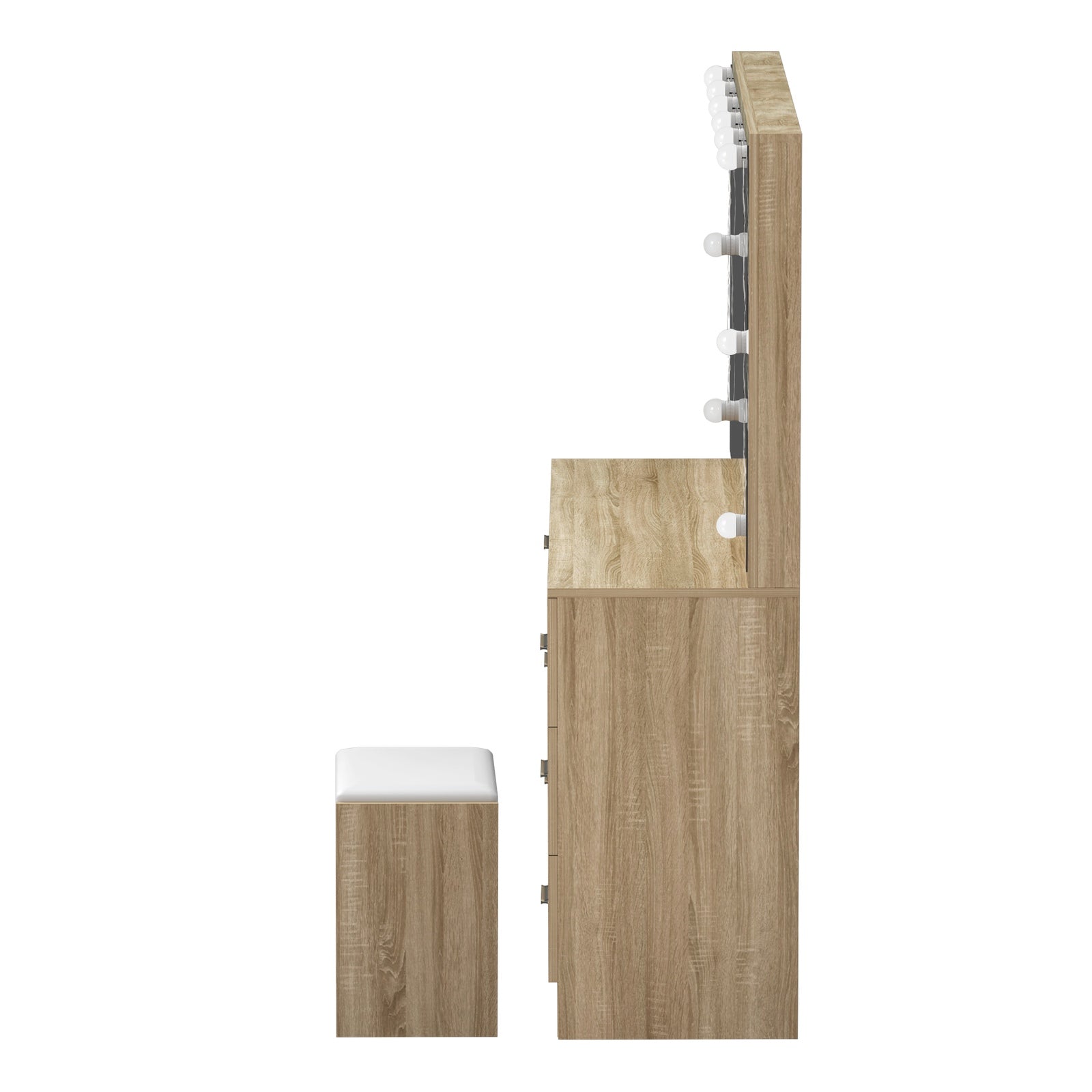 Oikiture Dressing Table Large Makeup Mirror Vanity Desk 10 LED Bulbs Natural - Sunyee