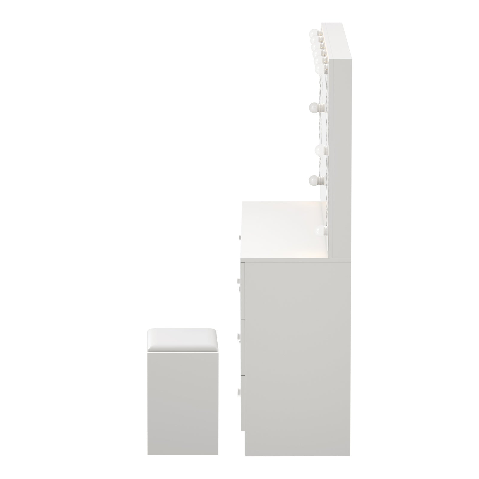 Oikiture Dressing Table Large Makeup Mirror Vanity Desk 10 LED Bulbs White - Sunyee