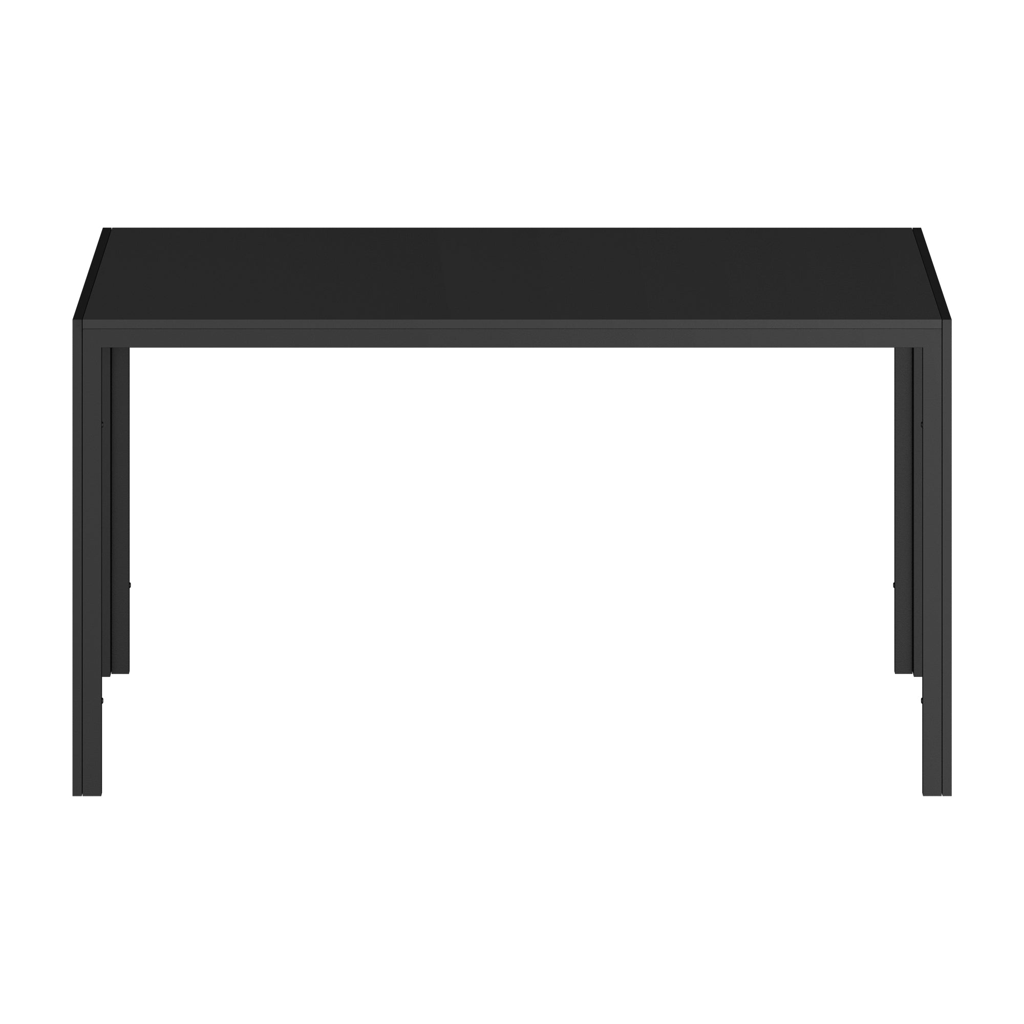 Oikiture 120cm Dining Table Rectangular Kitchen Table with Metal Leg Black - Sunyee