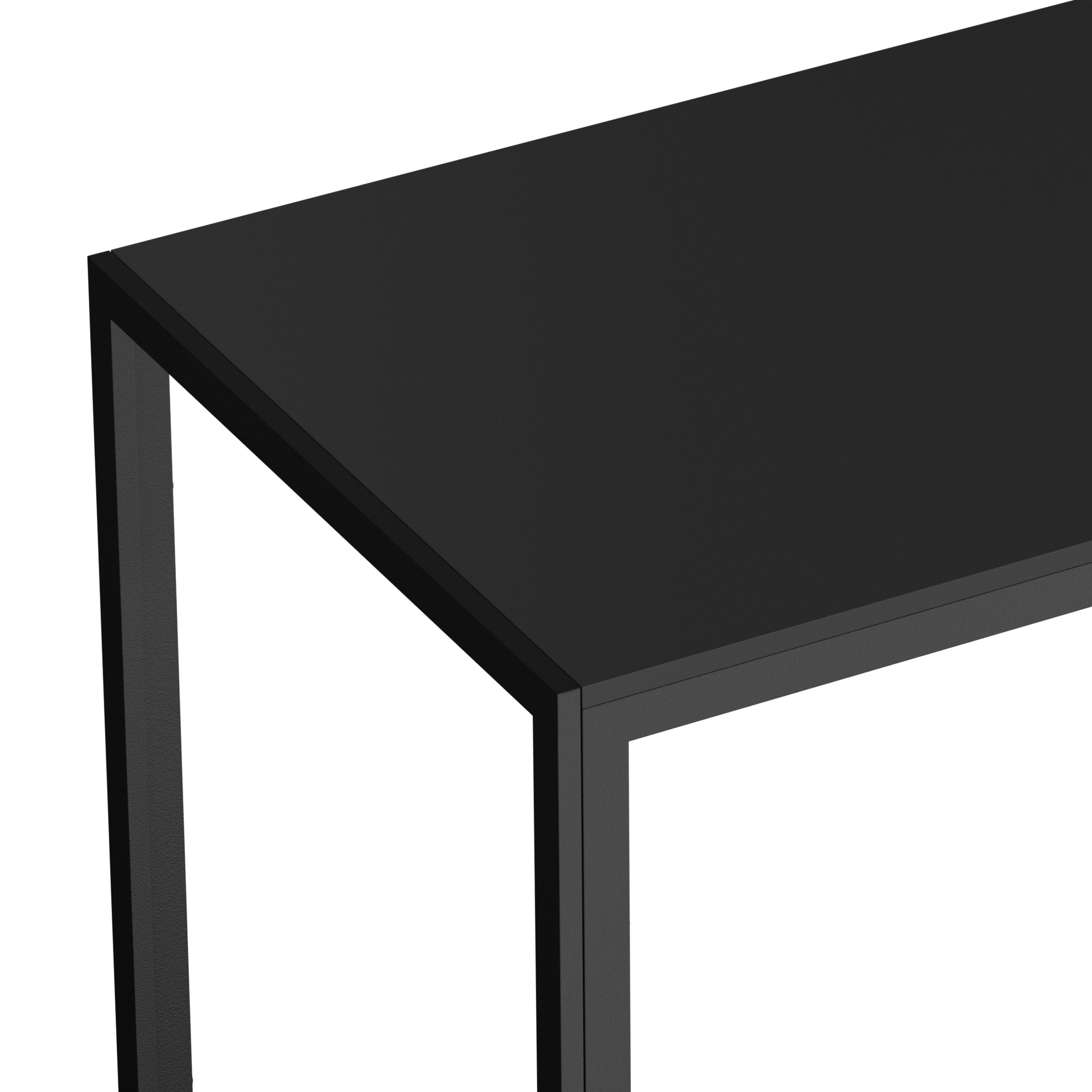 Oikiture 120cm Dining Table Rectangular Kitchen Table with Metal Leg Black - Sunyee