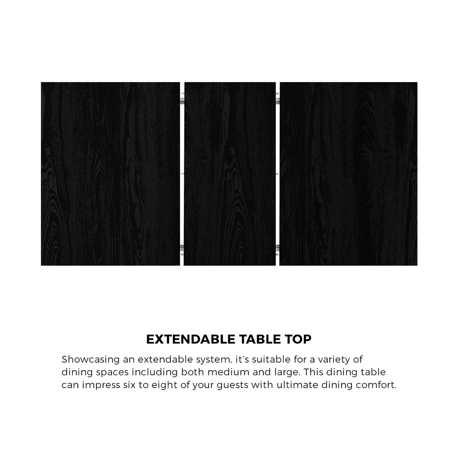 Oikiture 160cm Extendable Dining Table Kitchen Restaurant Cafe Table Black - Sunyee