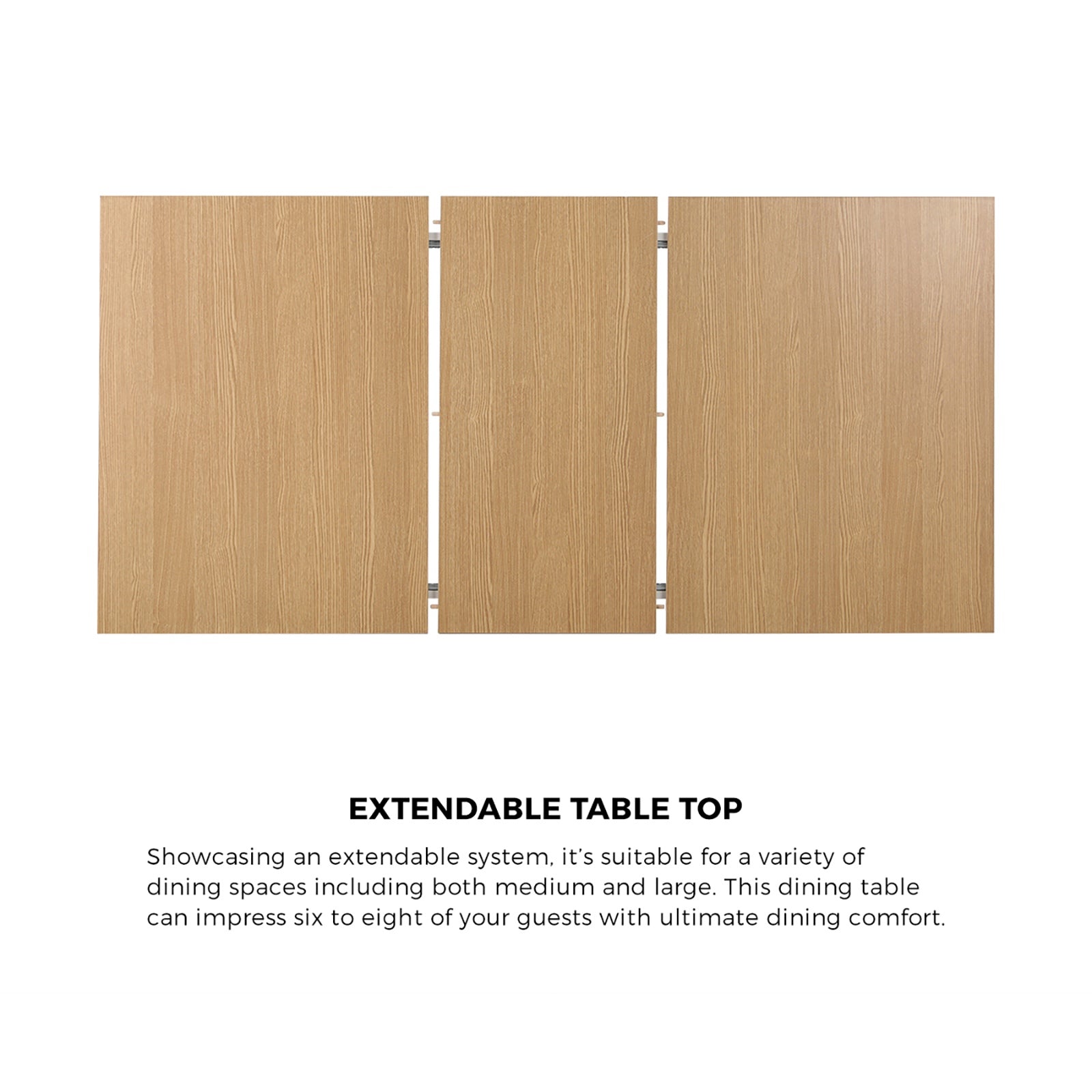 Oikiture 160cm Extendable Dining Table Kitchen Restaurant Cafe Table Wooden - Sunyee