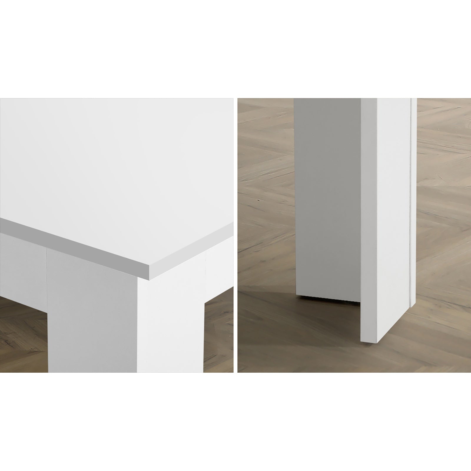 Oikiture 160cm Extendable Dining Table Kitchen Restaurant Cafe Table White - Sunyee