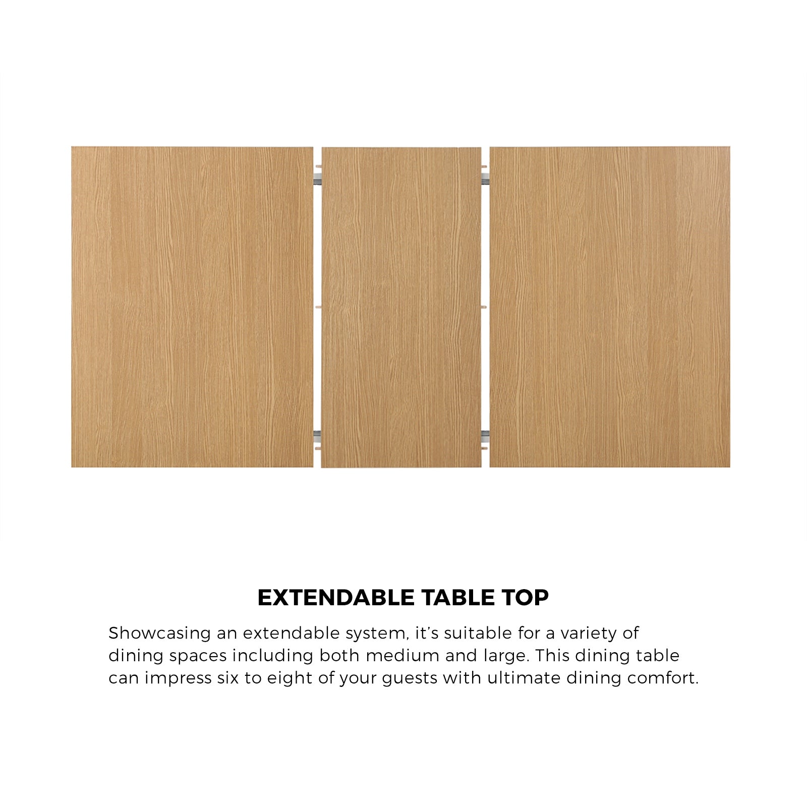 Oikiture 160cm Extendable Dining Table Kitchen Restaurant Cafe Table WoodenWhite - Sunyee