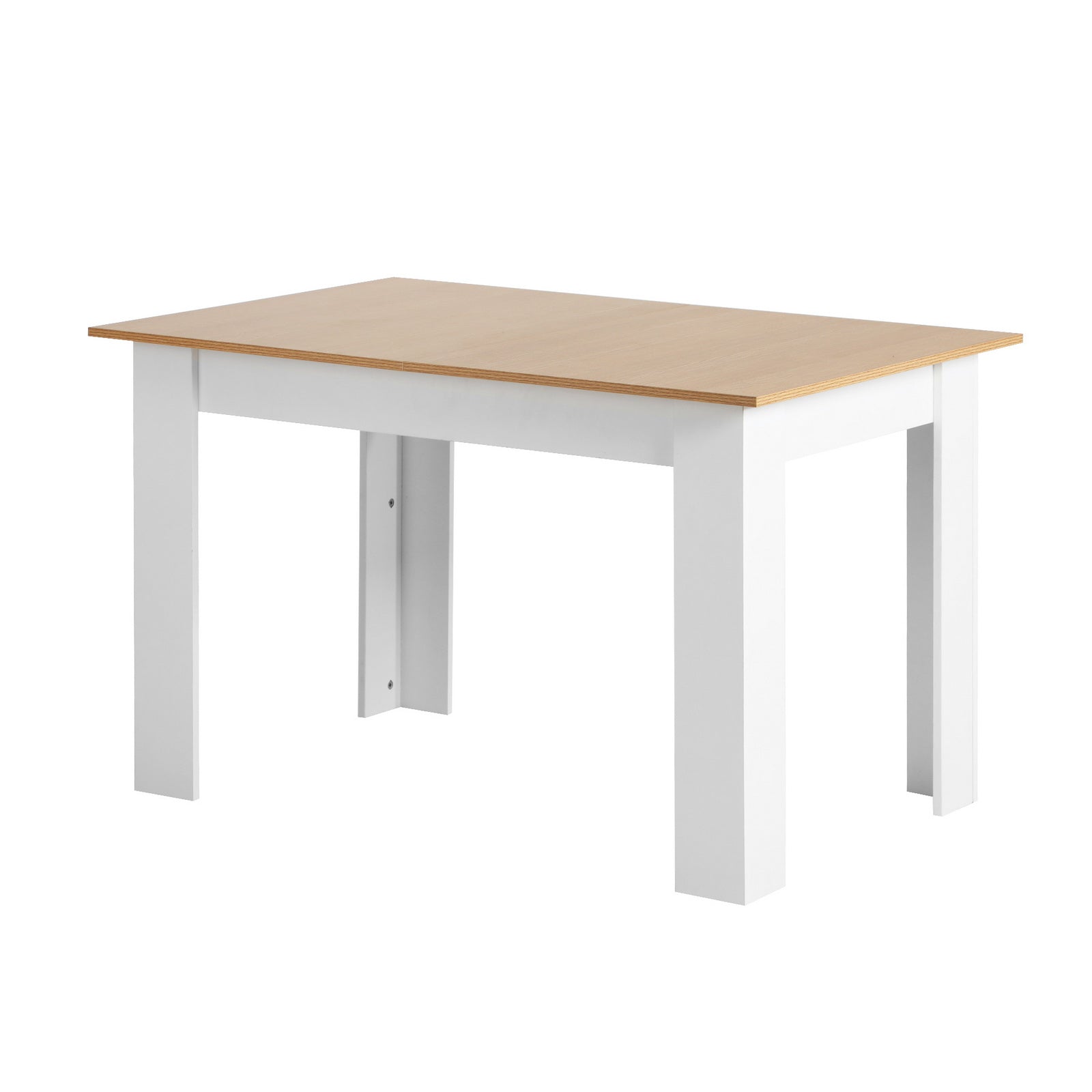 Oikiture 160cm Extendable Dining Table Kitchen Restaurant Cafe Table WoodenWhite - Sunyee