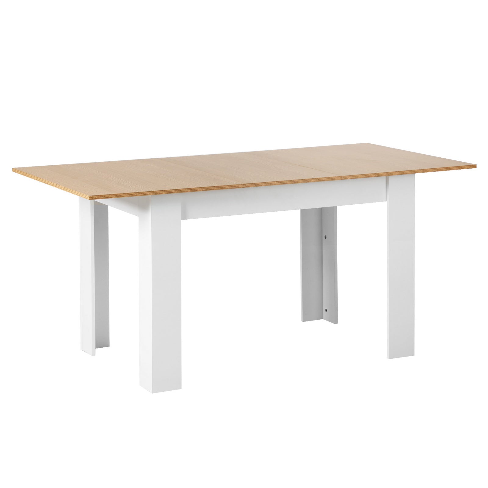 Oikiture 160cm Extendable Dining Table Kitchen Restaurant Cafe Table WoodenWhite - Sunyee