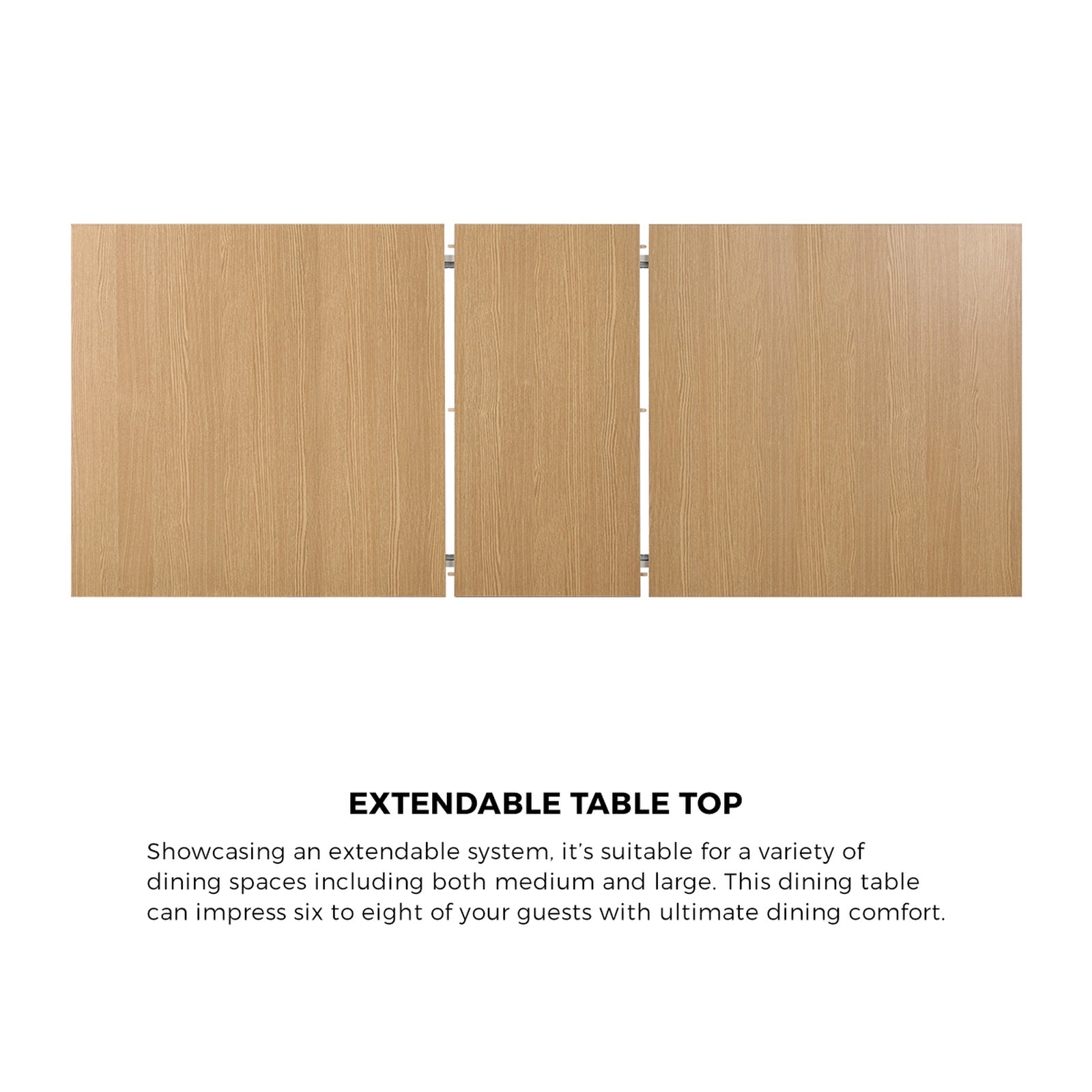 Oikiture 200cm Extendable Dining Table Kitchen Restaurant Cafe Table Natural - Sunyee