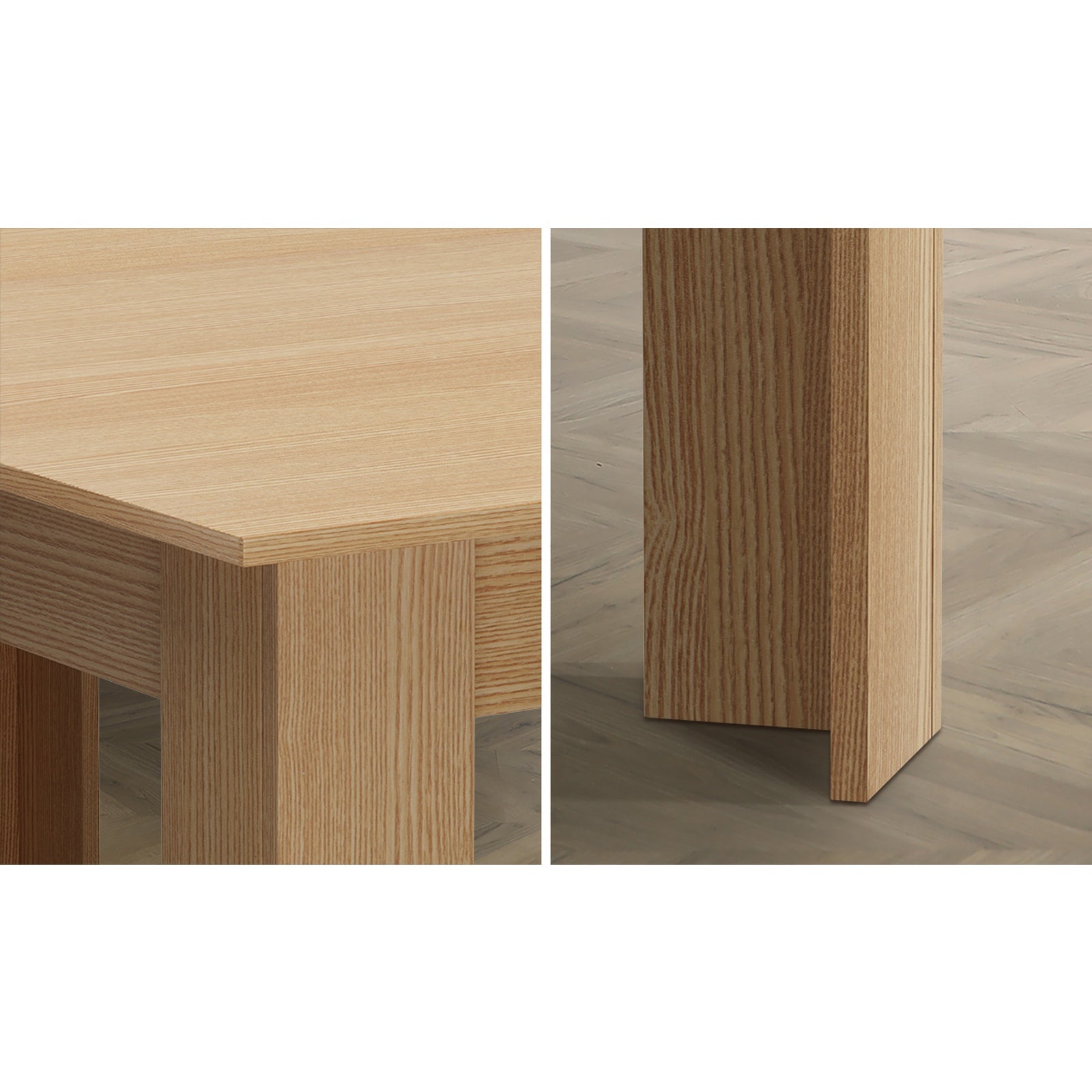 Oikiture 200cm Extendable Dining Table Kitchen Restaurant Cafe Table Natural - Sunyee