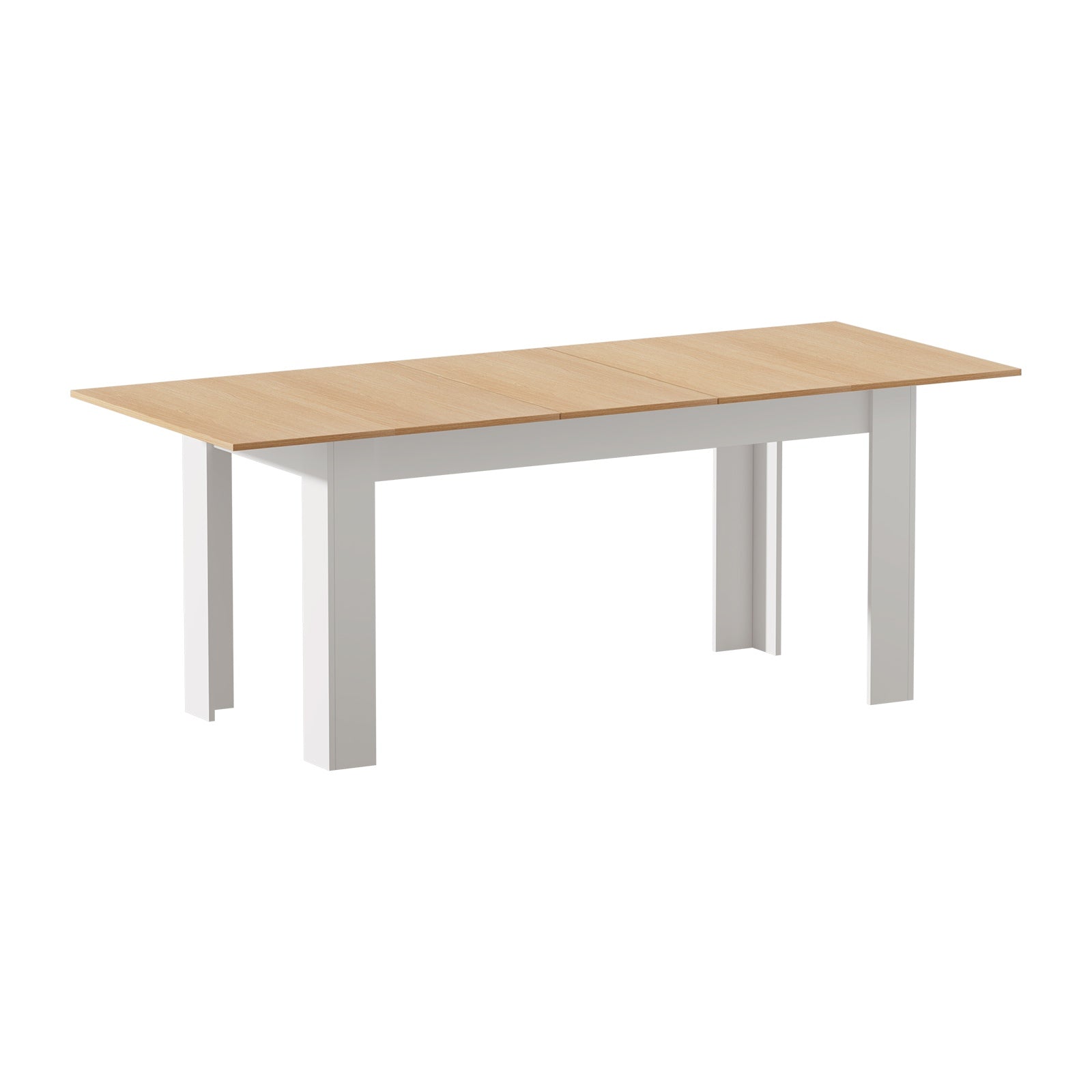 Oikiture 200cm Extendable Dining Table Kitchen Cafe Table Natural White