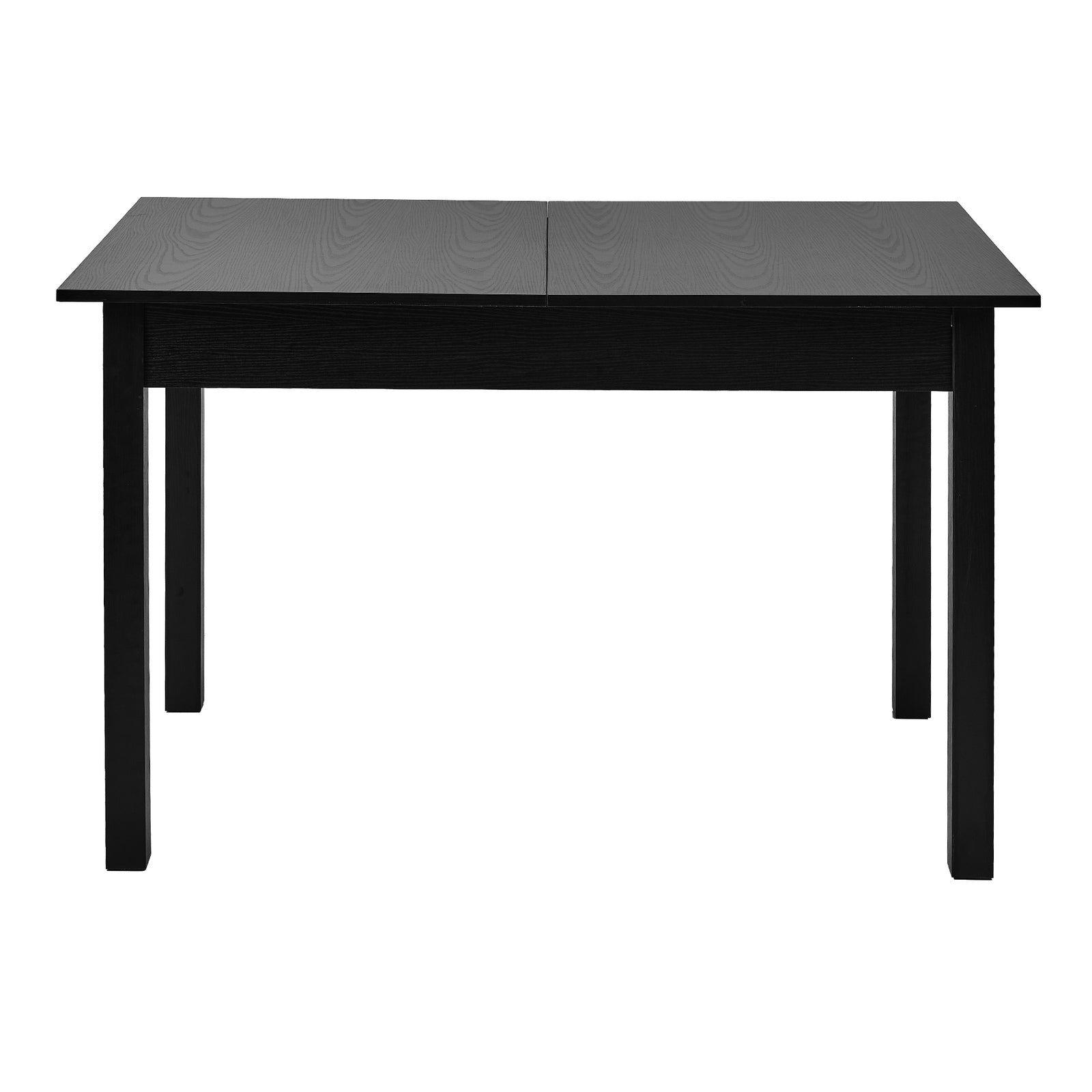 Oikiture 160cm Extendable Dining Table Wooden Rectangular Kitchen Table Black - Sunyee